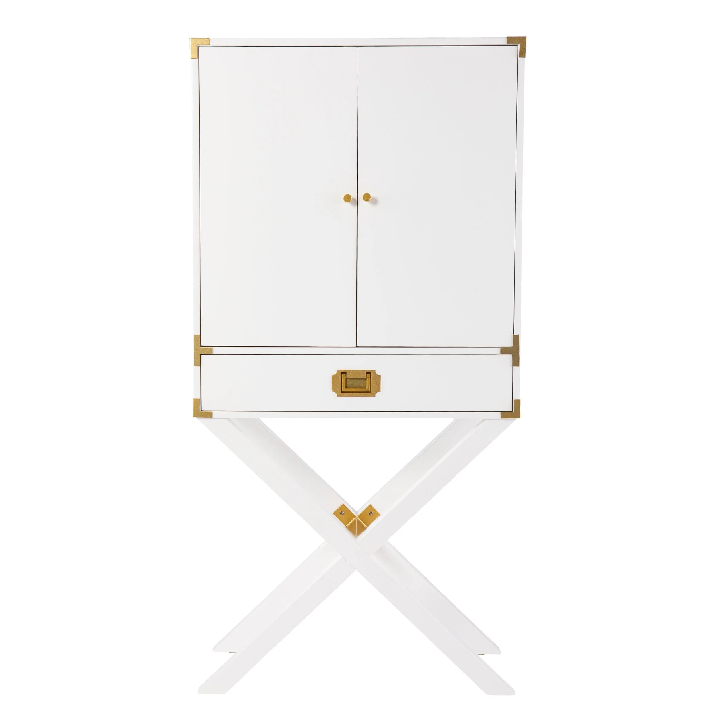 Campaign Tall Bar Cabinet w/ Storage - Image 3