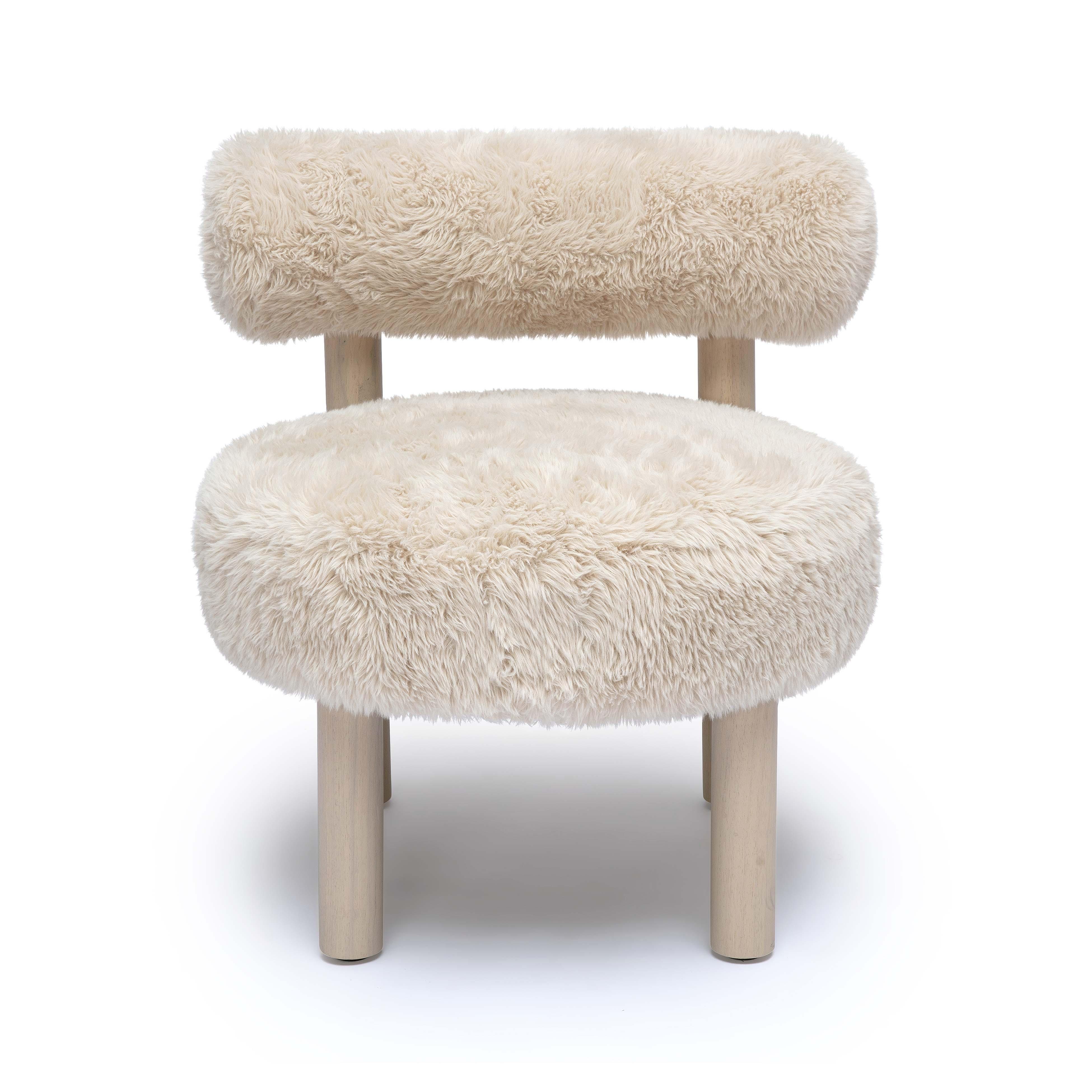 Carmel Contract-Grade Vegan Shearling Accent Chair - Image 3