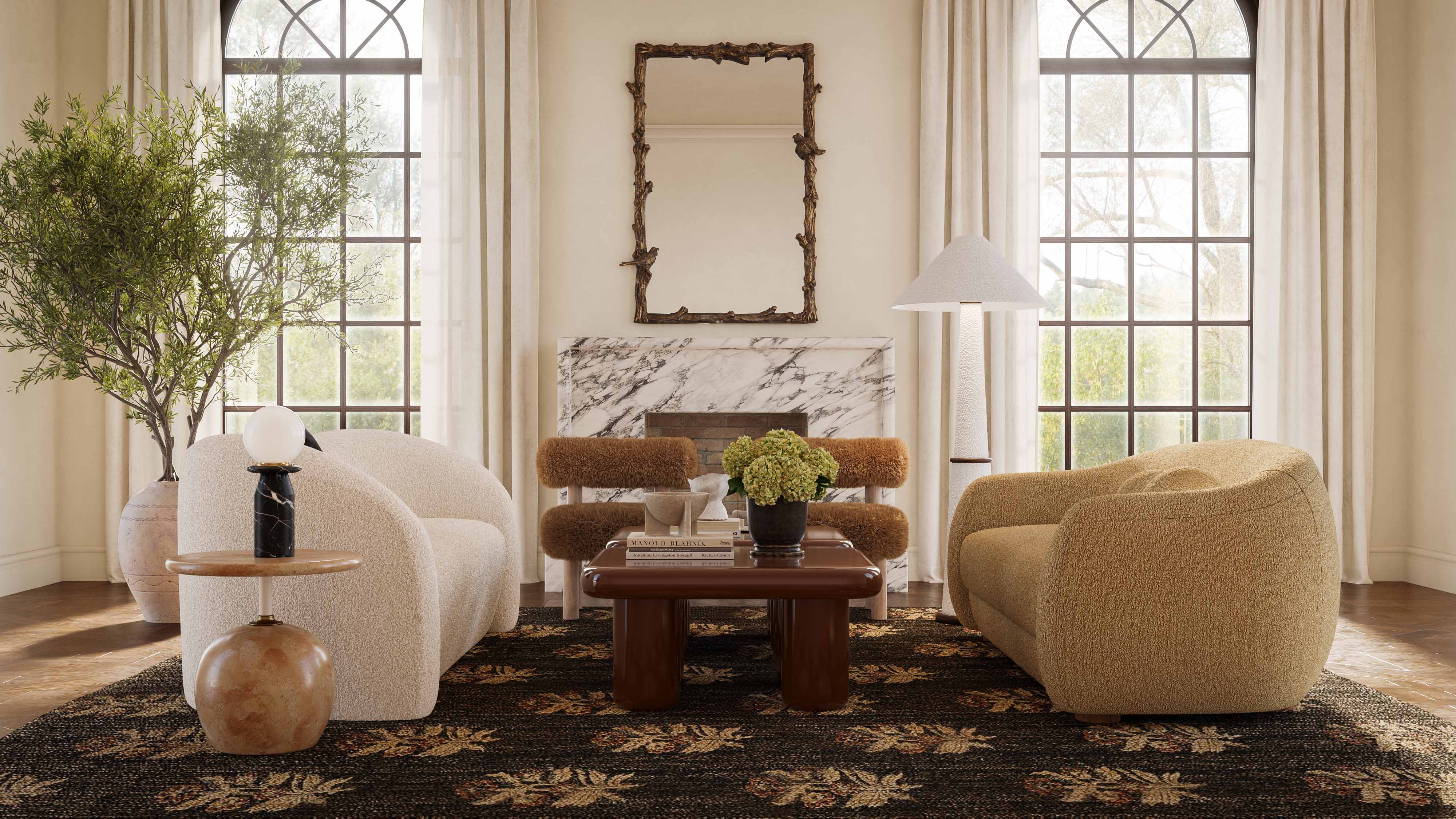 Carmel Contract-Grade Vegan Shearling Accent Chair - Image 9