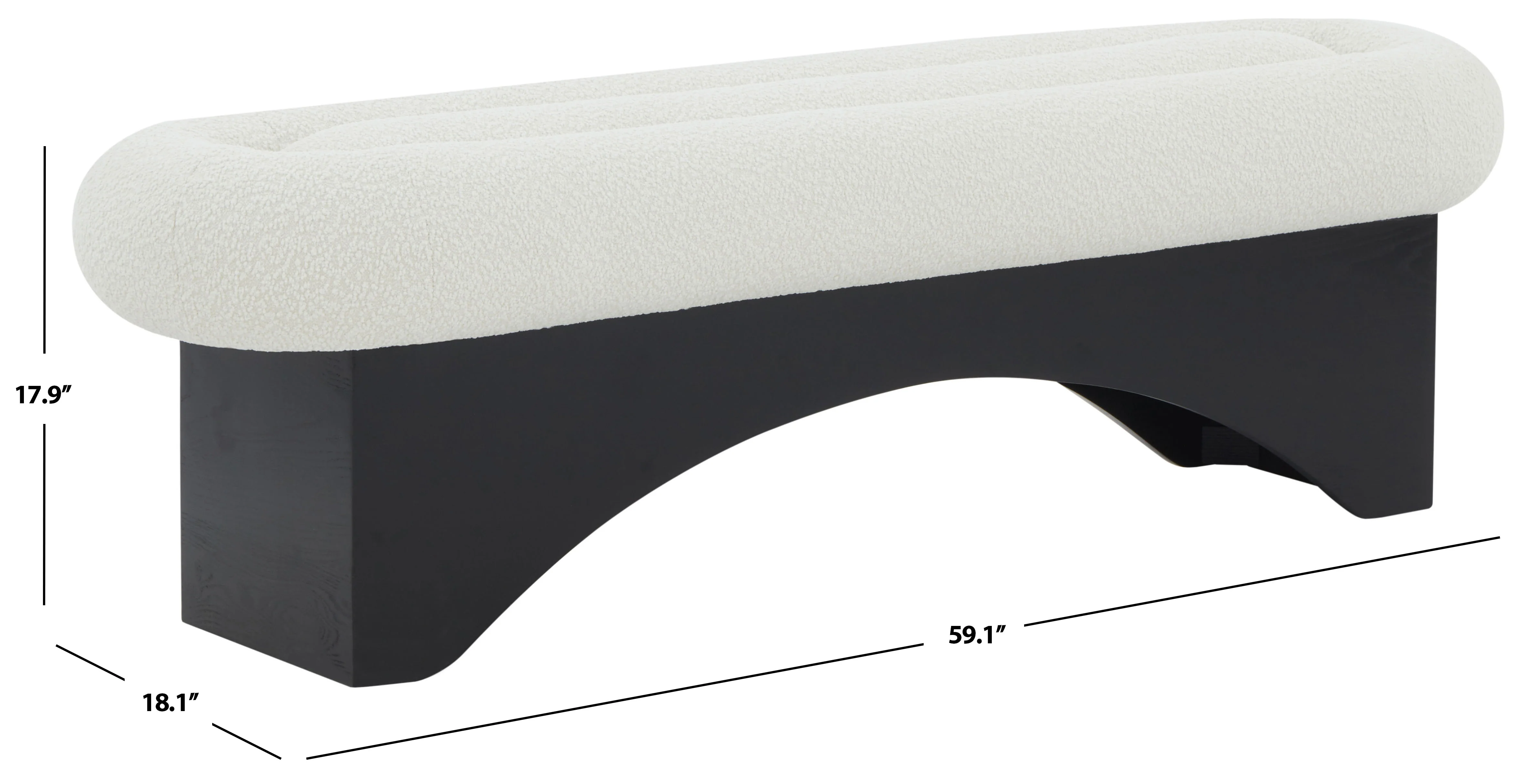 Carsen Boucle And Wood Bench - Image 5