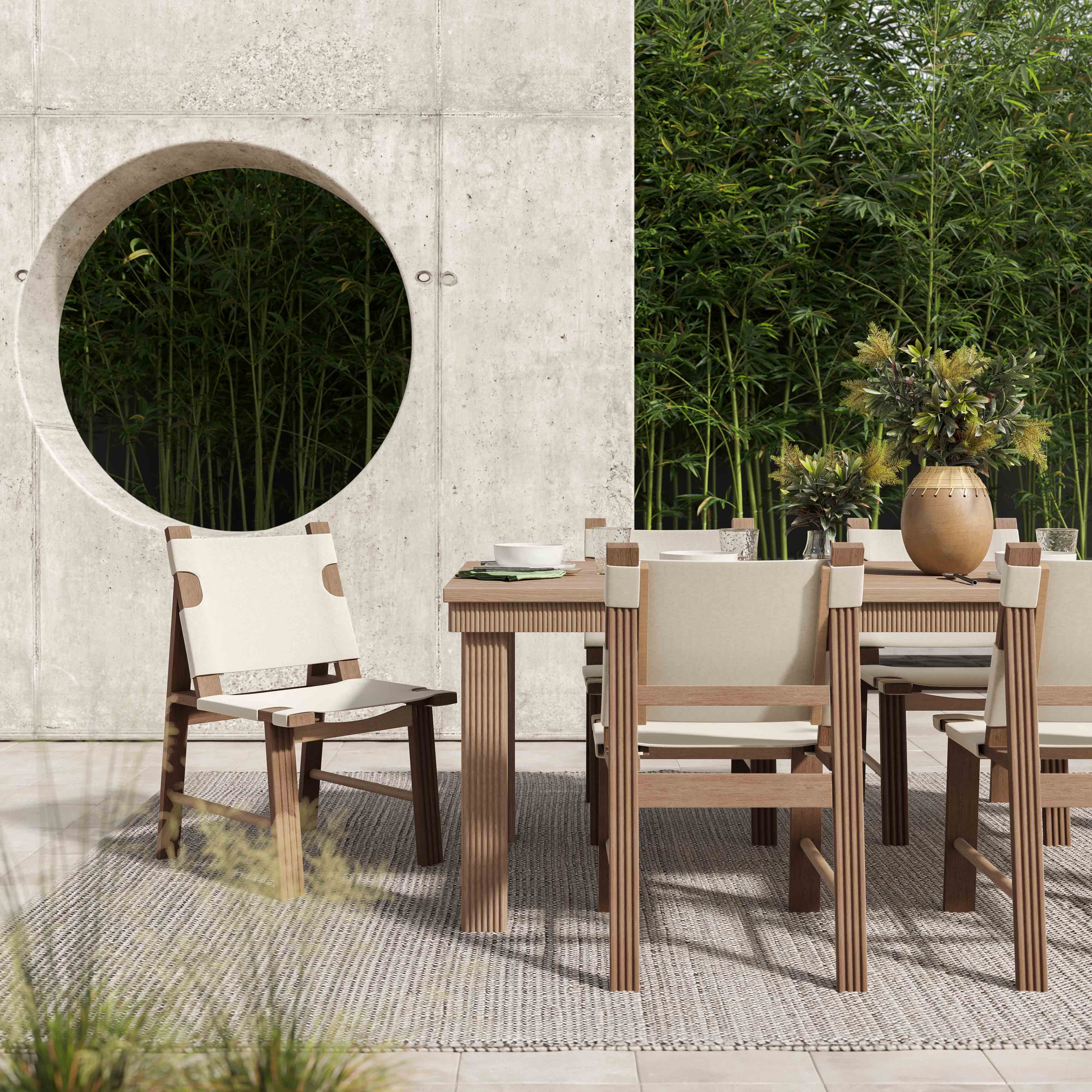 Cassie Natural 108 Inch Rectangular Outdoor Dining Table - Image 2