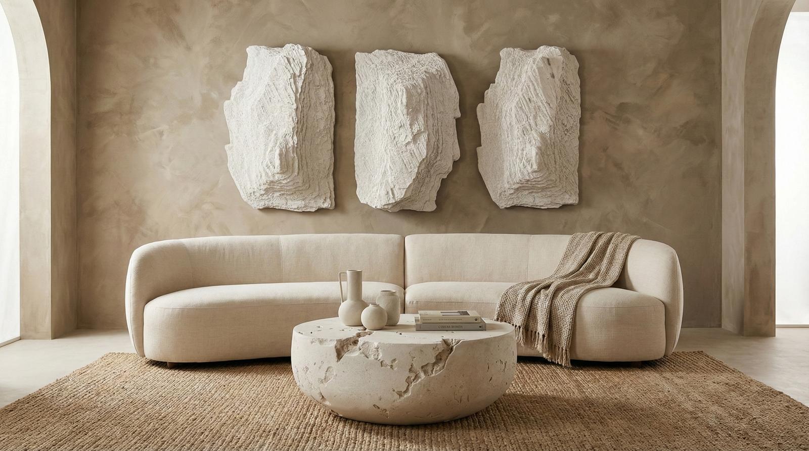 Cast Cheese Stone Coffee Table, Round - Image 6