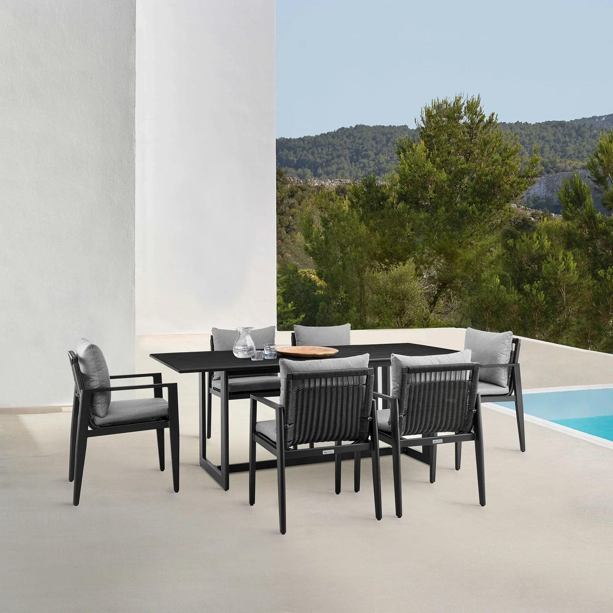 Cayman Outdoor Patio 7-Piece Dining Table Set - Image 2