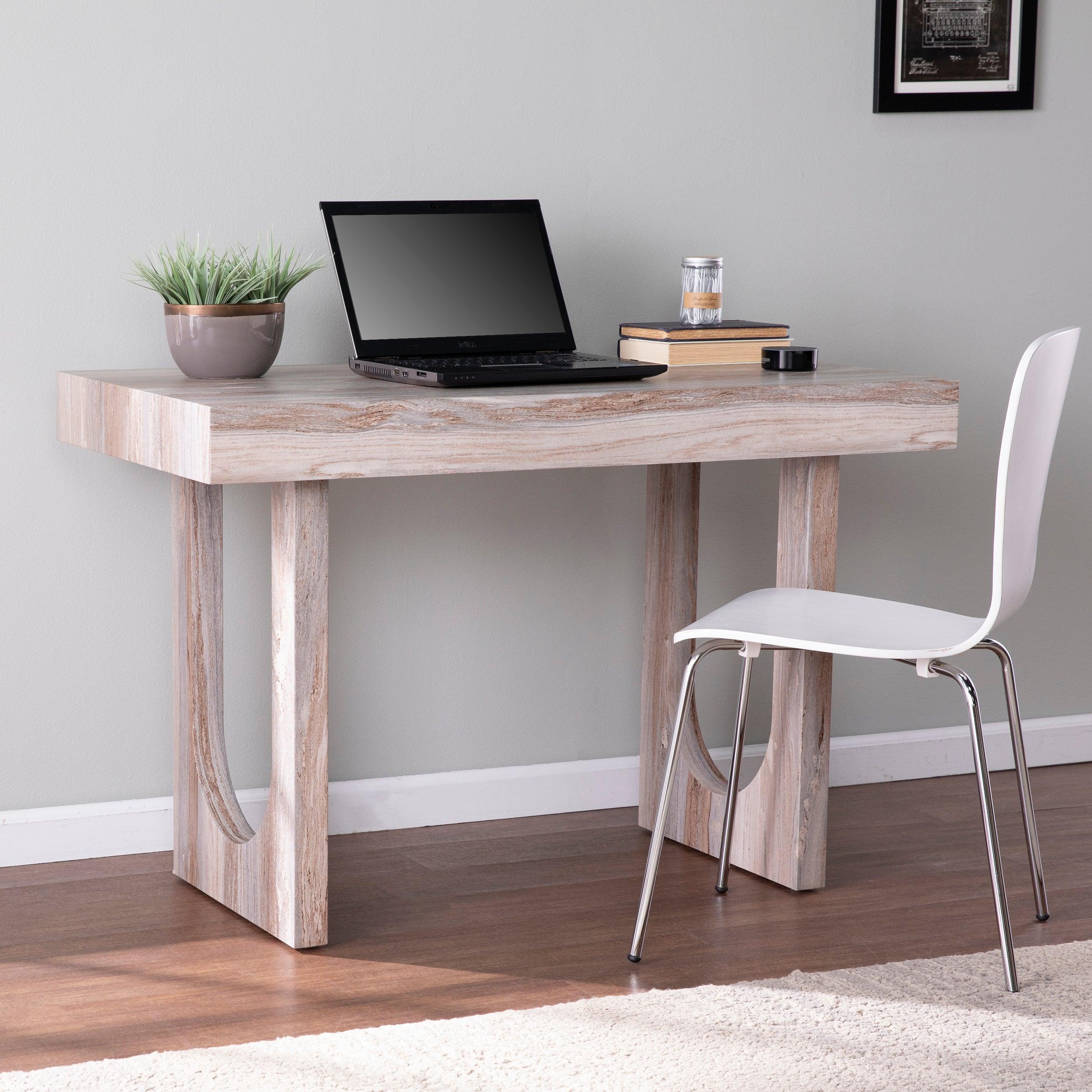 Chadkirk Faux Marble Writing Desk - Image 2