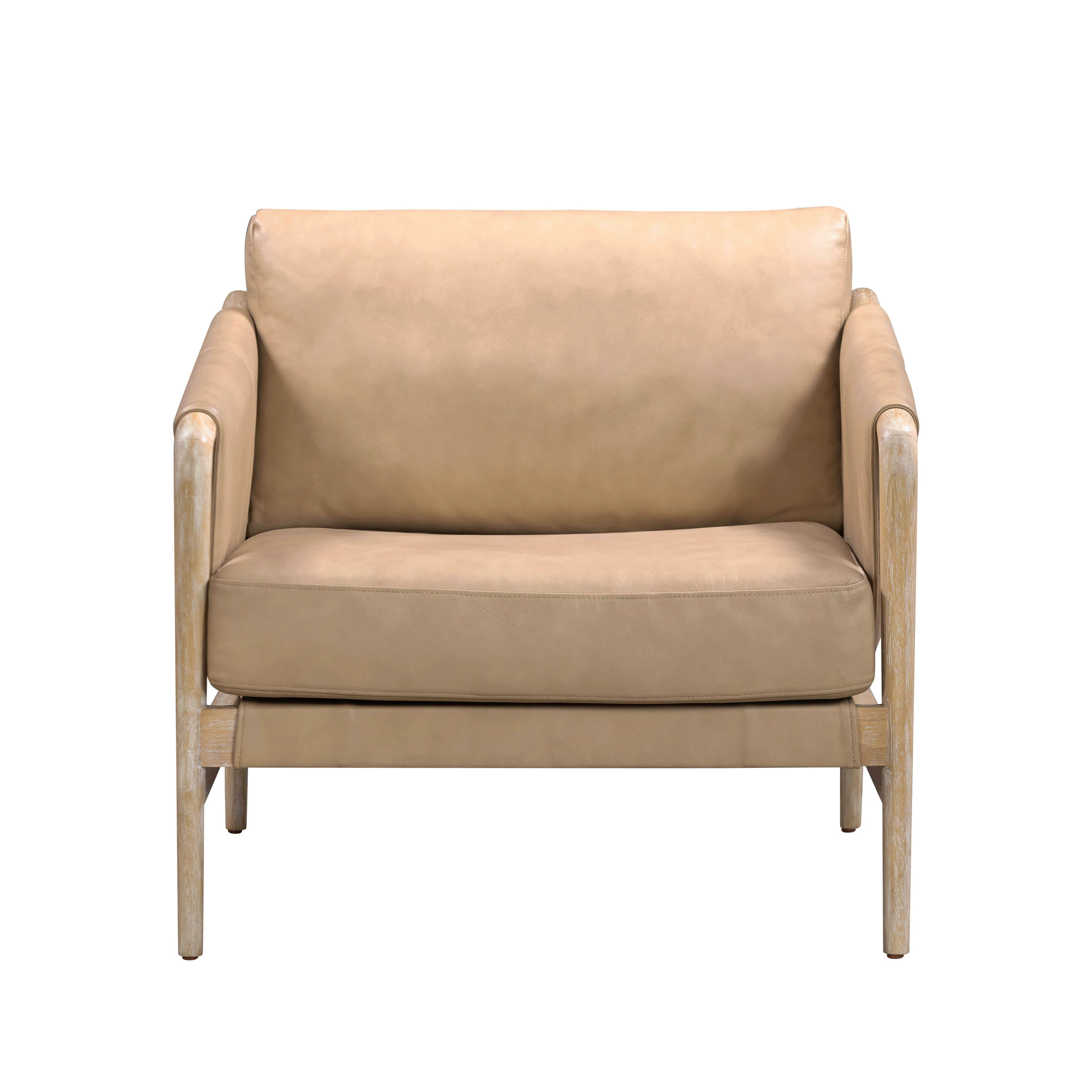 Chakka Tan Genuine Leather Accent Chair - Image 3