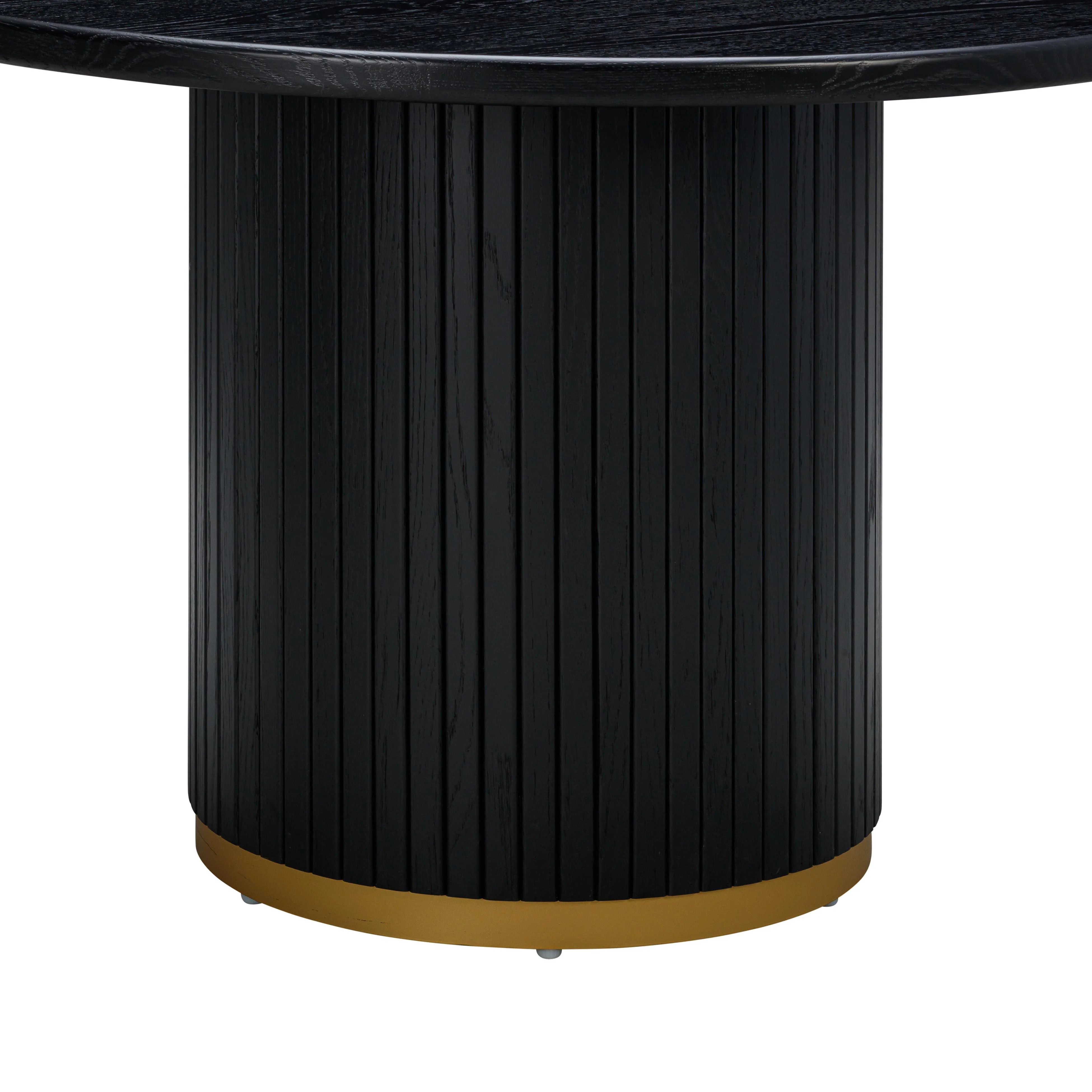 Chelsea Black Oak Round Dining Table - Image 4