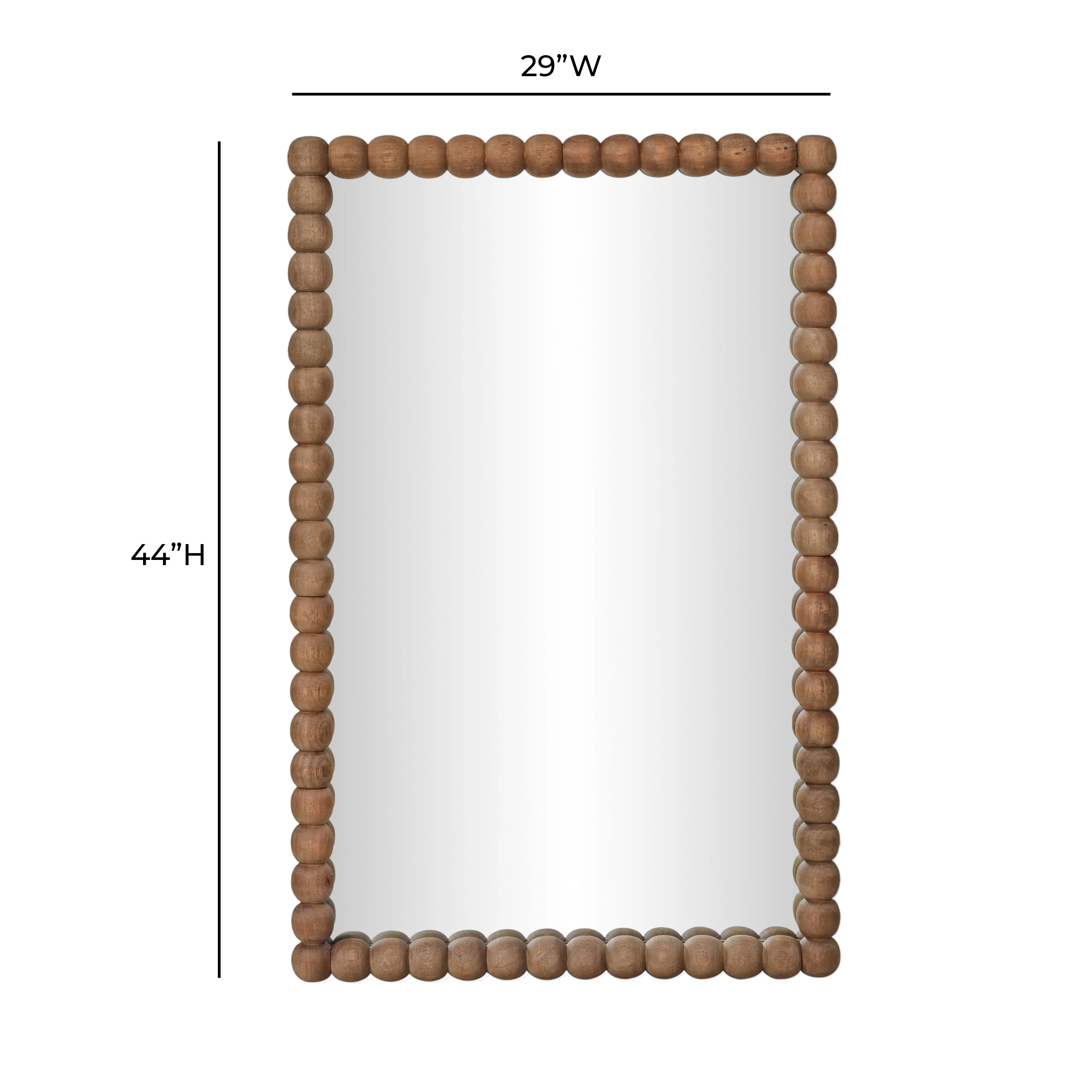 Cheyanne 29"X44" Carved Solid Wood Rectangular Wall Mirror - Image 5
