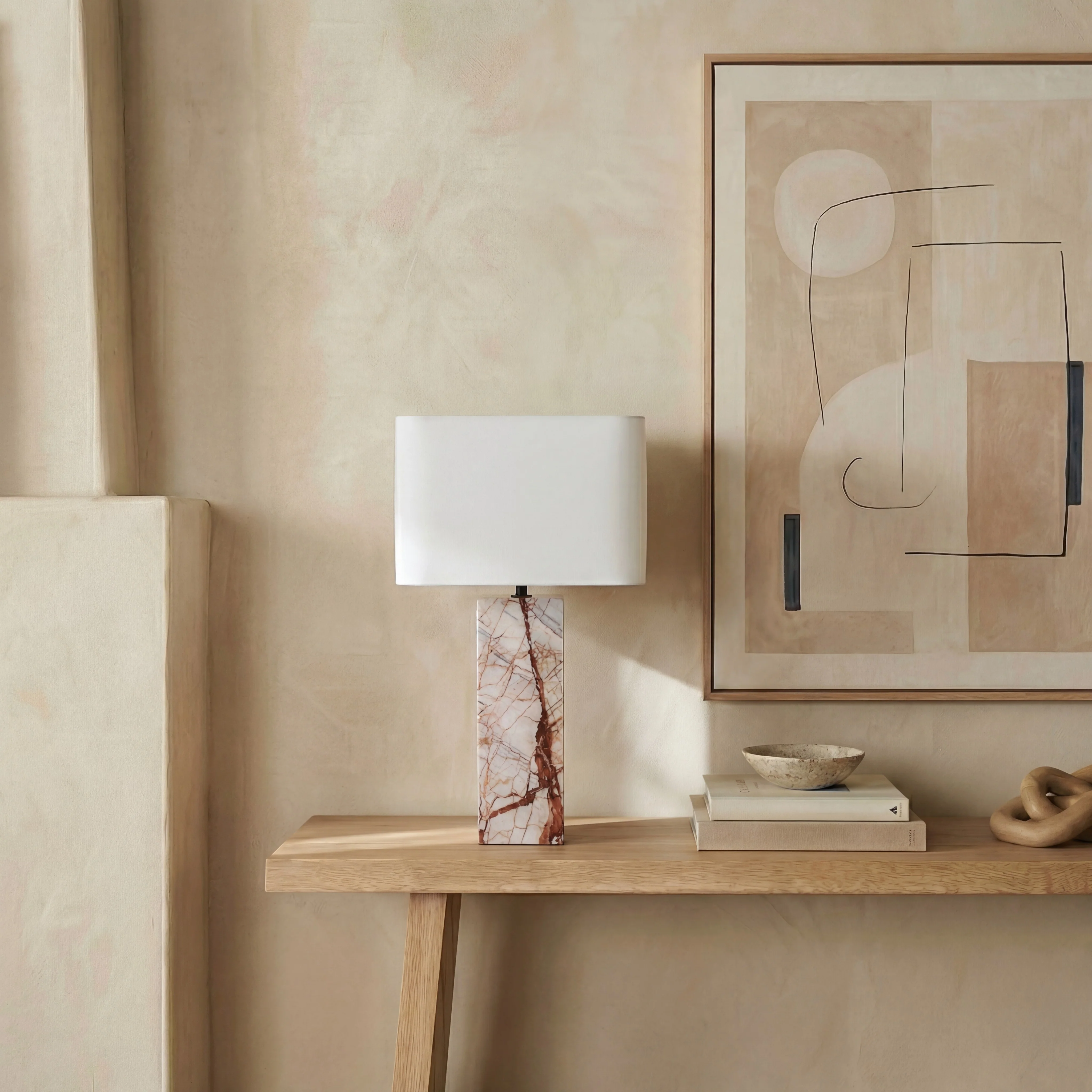 Chrisette Marble Square Base Table Lamp - Image 3