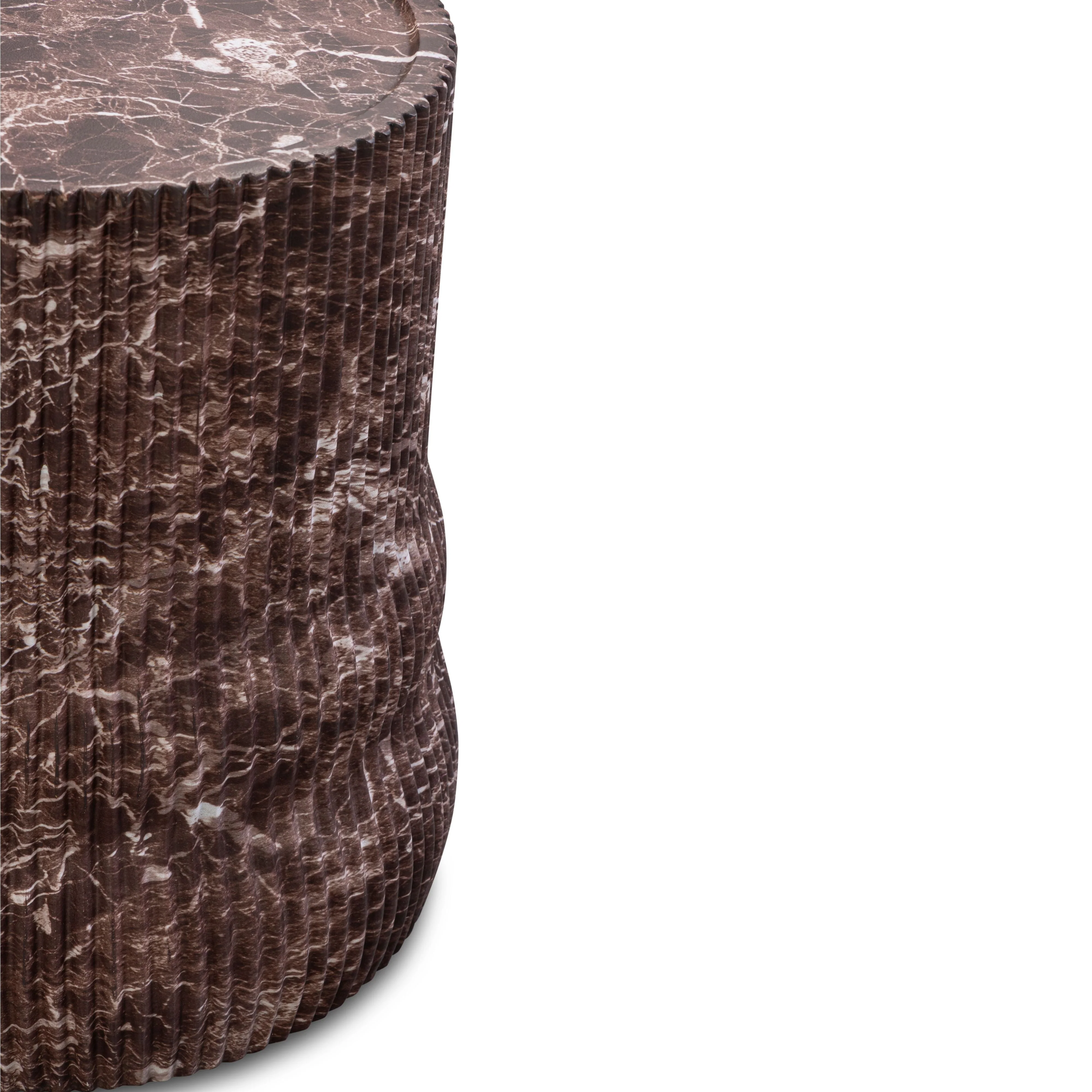 Cilla Red Faux Levanto Marble Indoor/Outdoor Concrete Side Table - Image 4