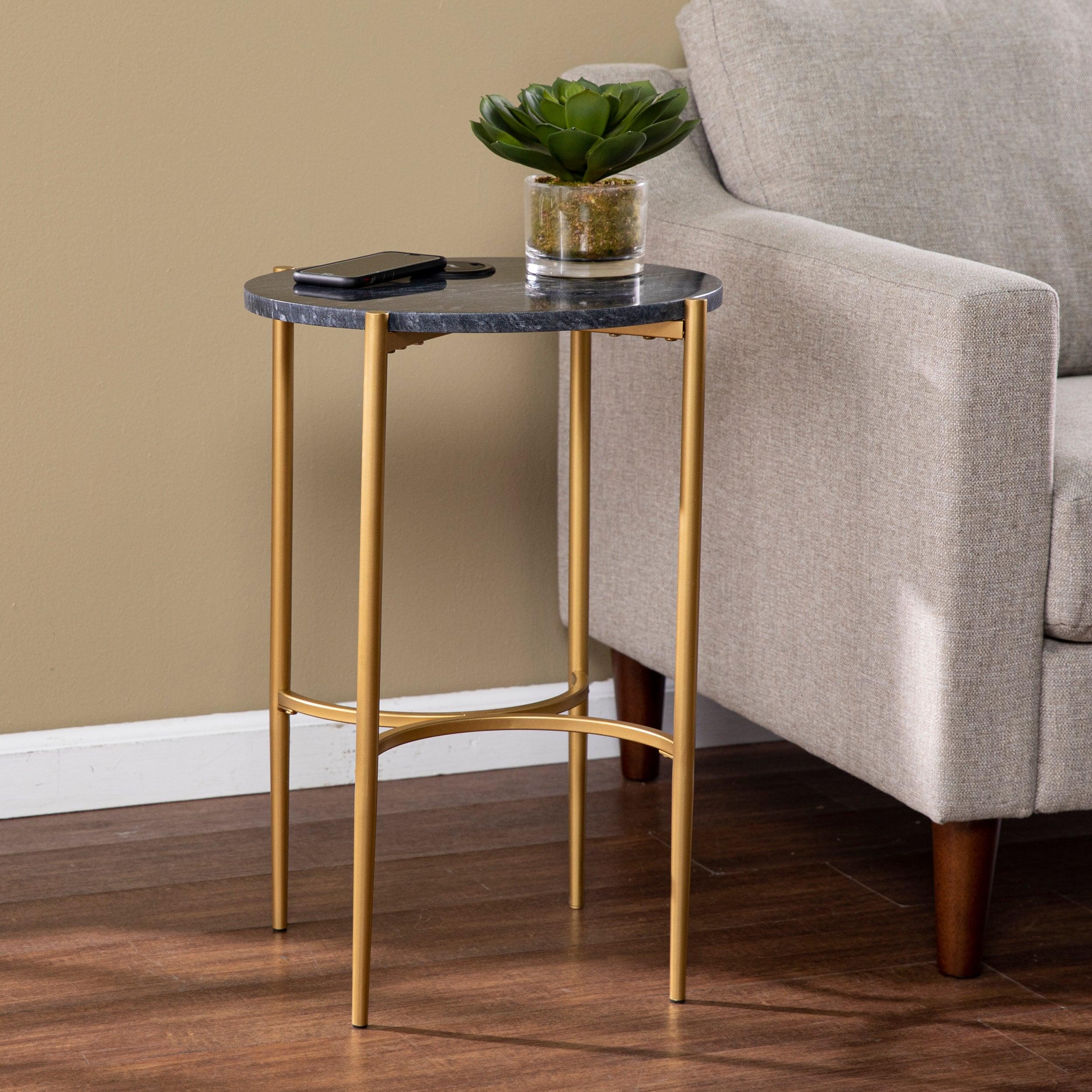 Clarvin Side Table w/ Wireless Charging Station - Image 2