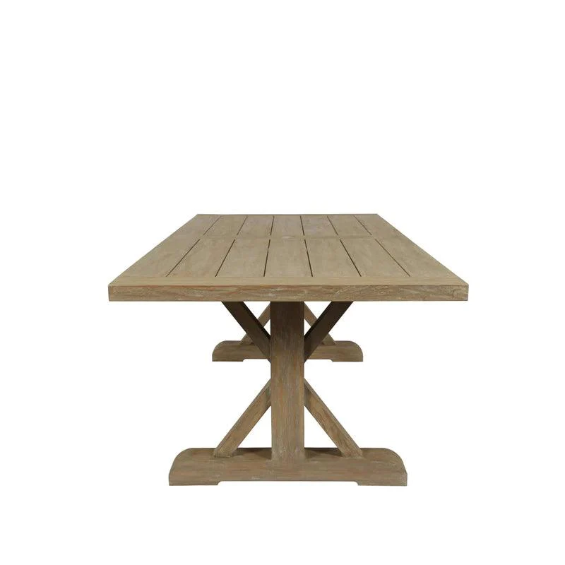 Coastal Teak 94" Trestle Dining Table - Image 4