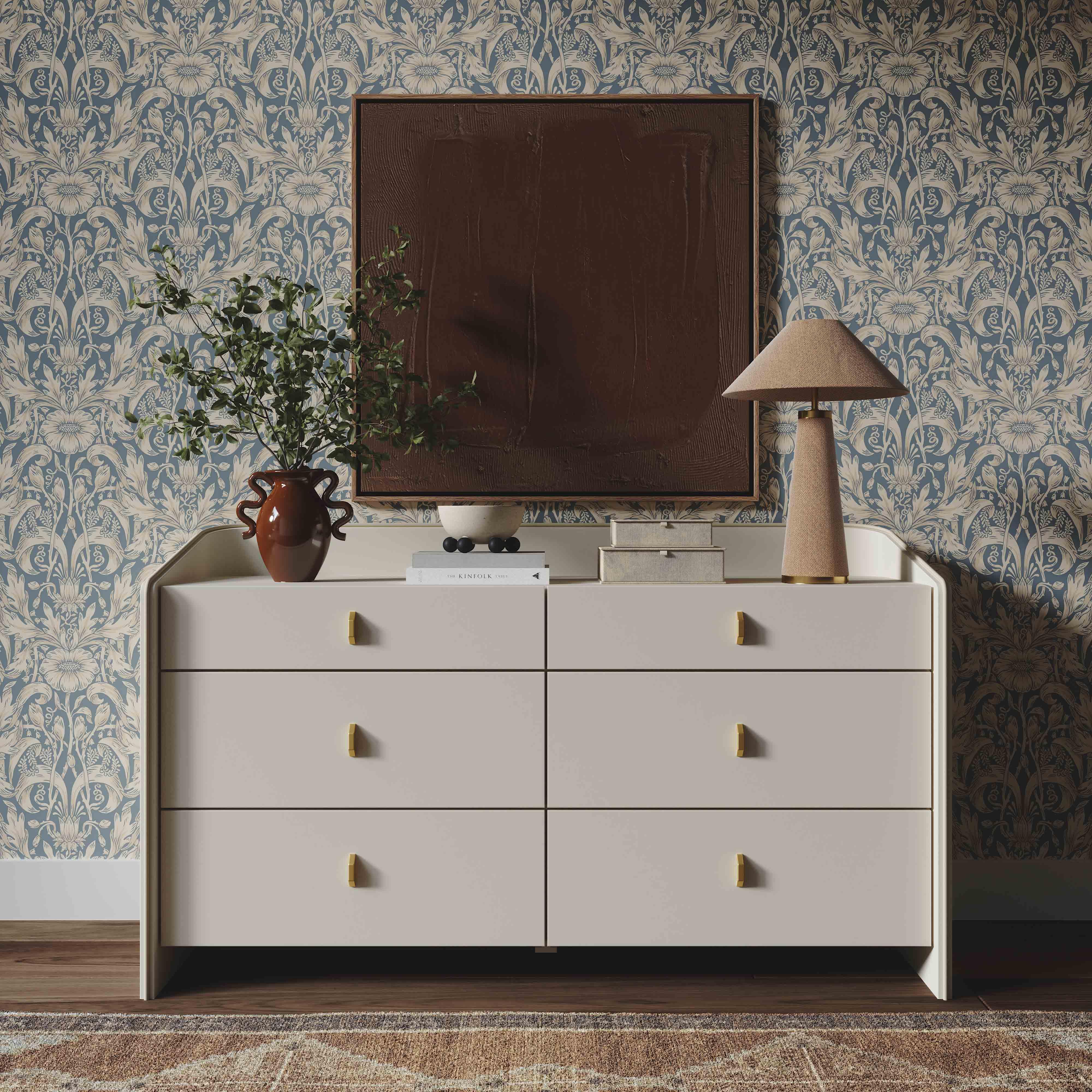 Collins 56" Cream 6-Drawer Dresser - Image 2