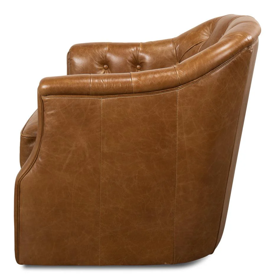 Coolidge Leather Swivel Chair - Image 3