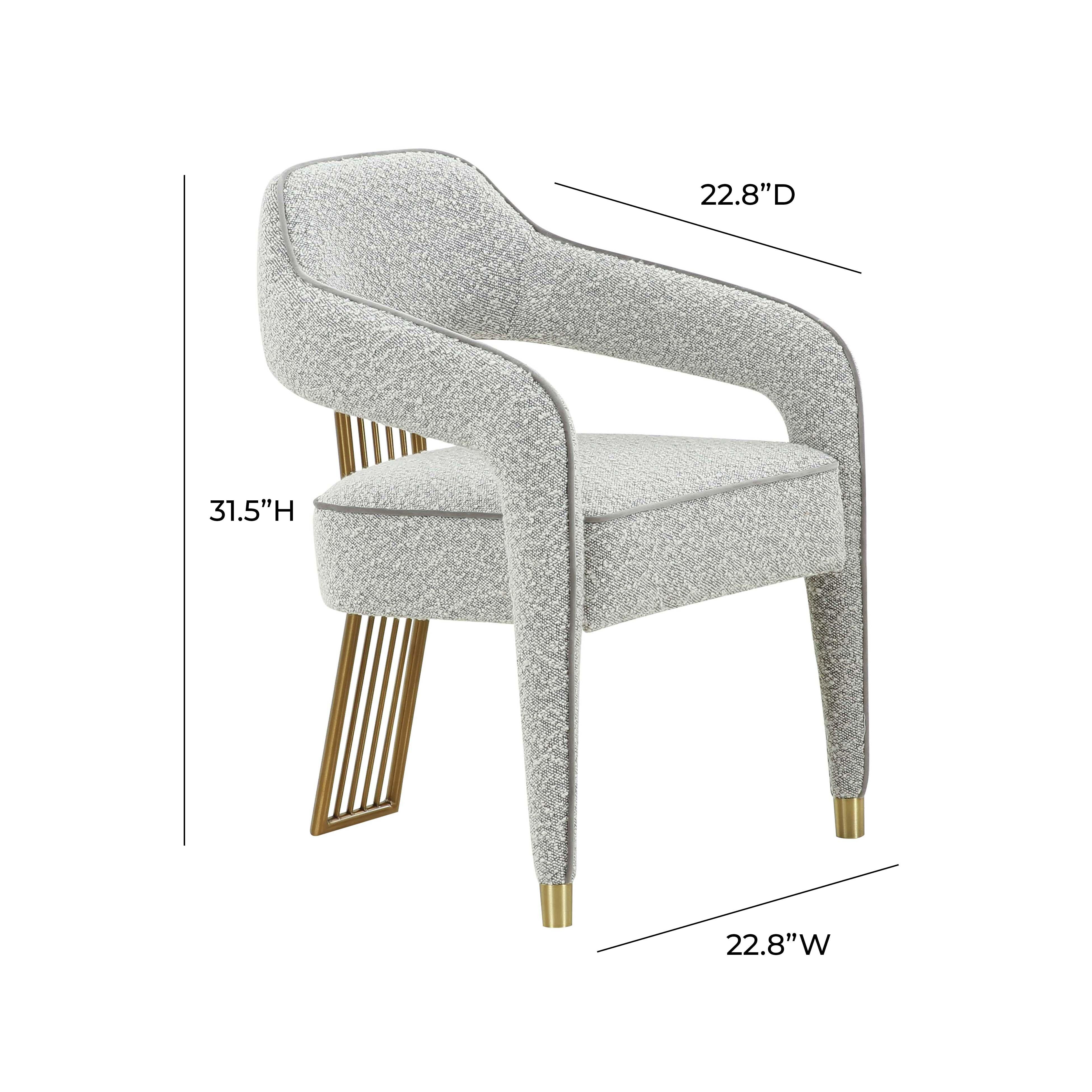Corralis Speckled Grey Boucle Dining Chair - Image 6