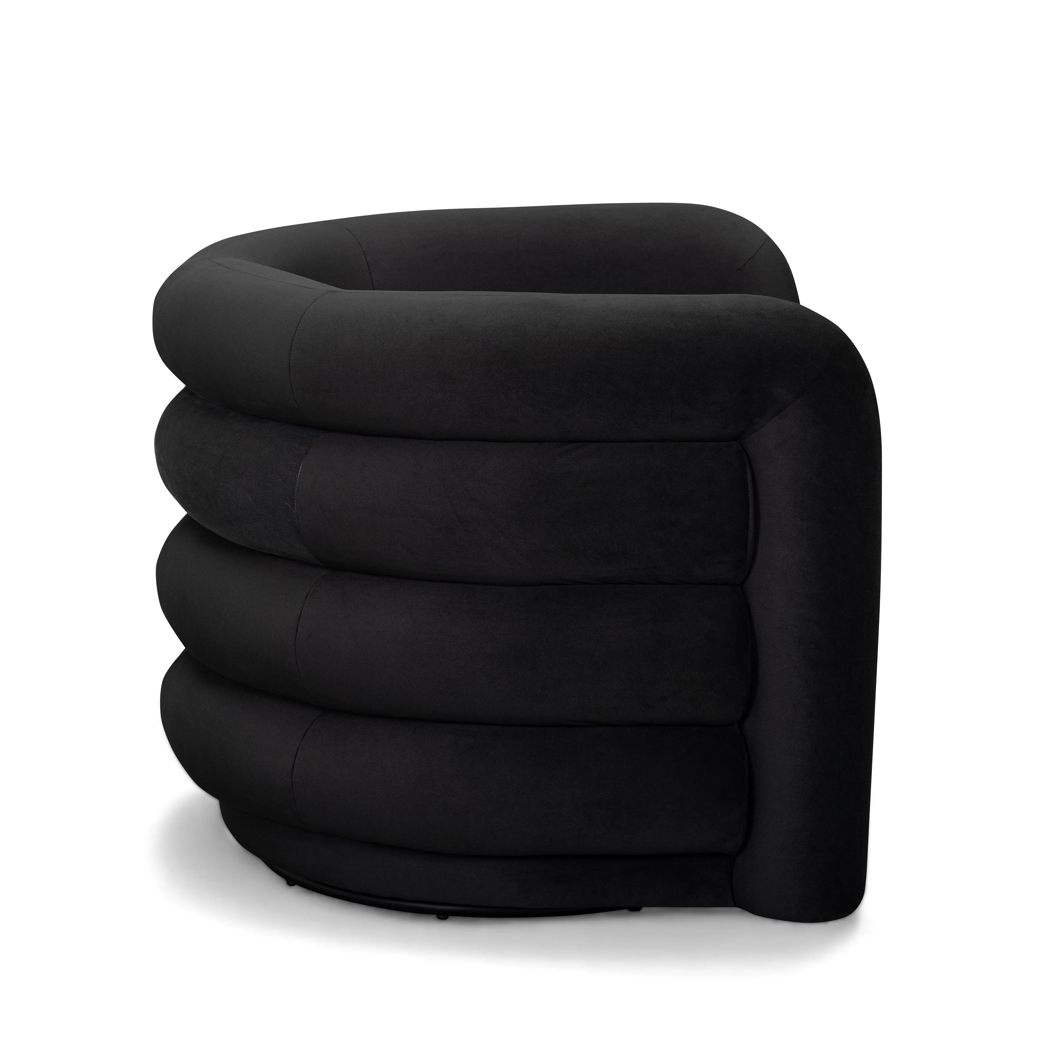Curves Performance Velvet Swivel Accent Chair - Image 4