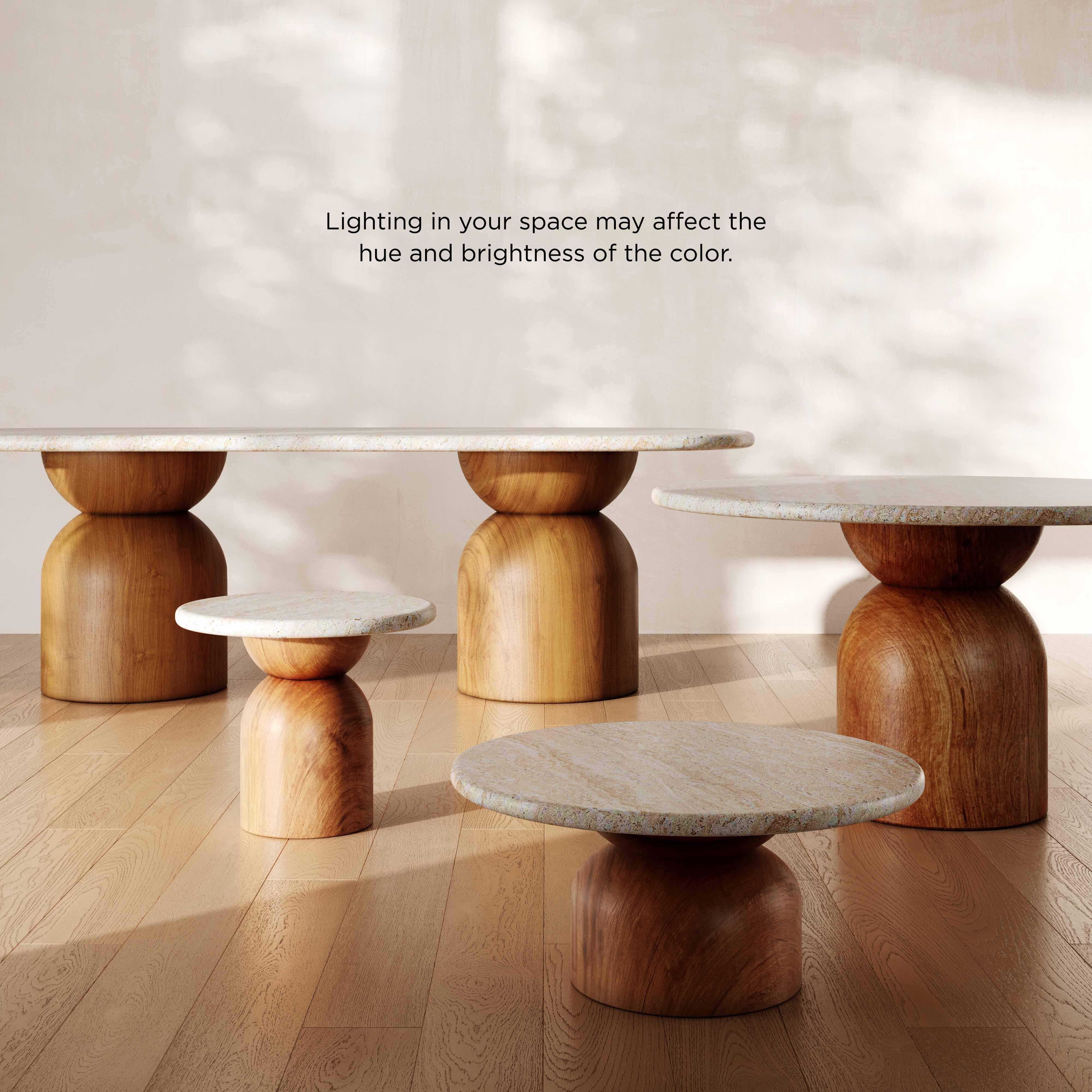 Cynthia Travertine Concrete Indoor / Outdoor 54" Round Dining Table - Image 7