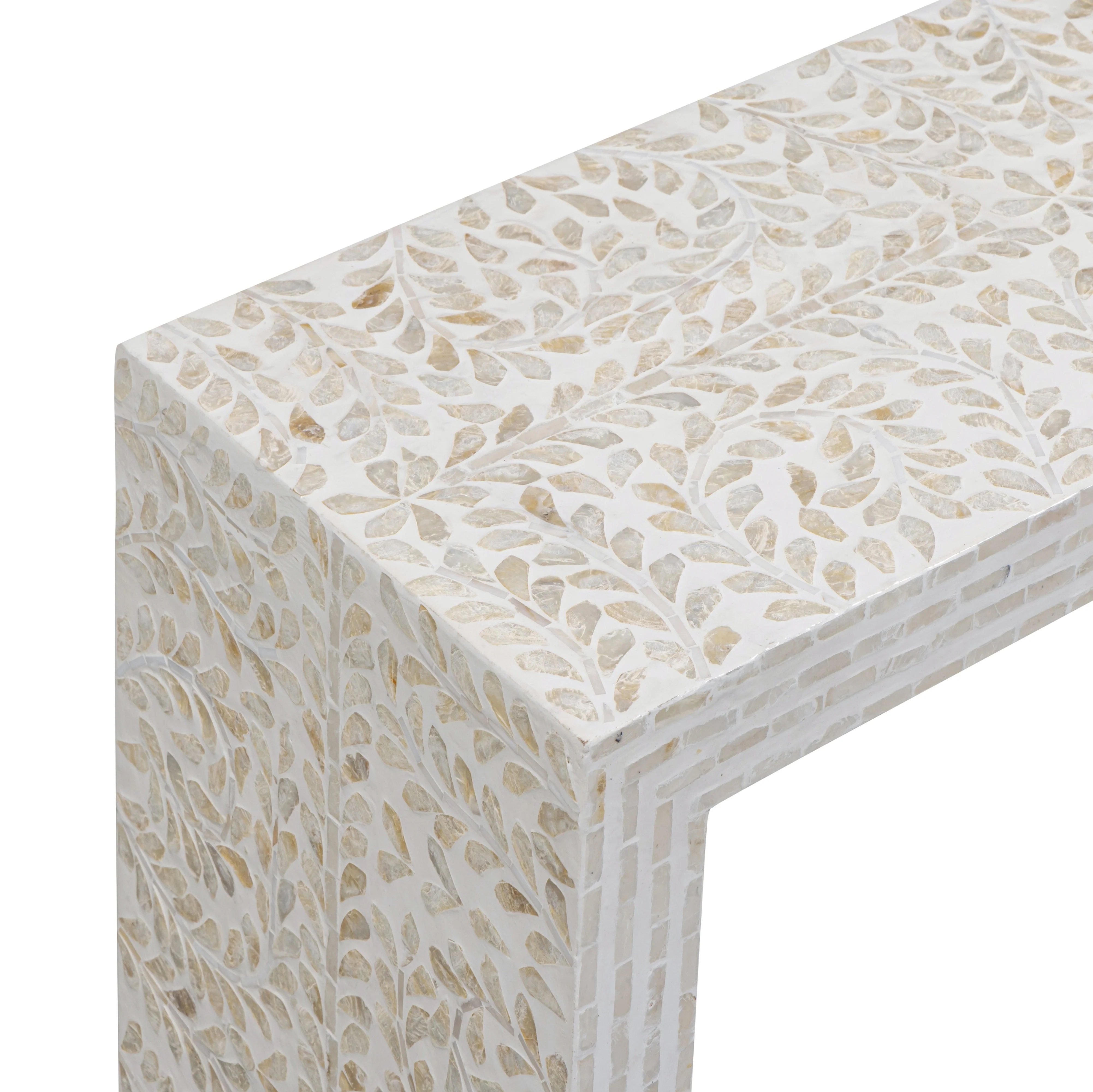 Cyprus 47" Cream Capiz Shell Console Table - Image 4