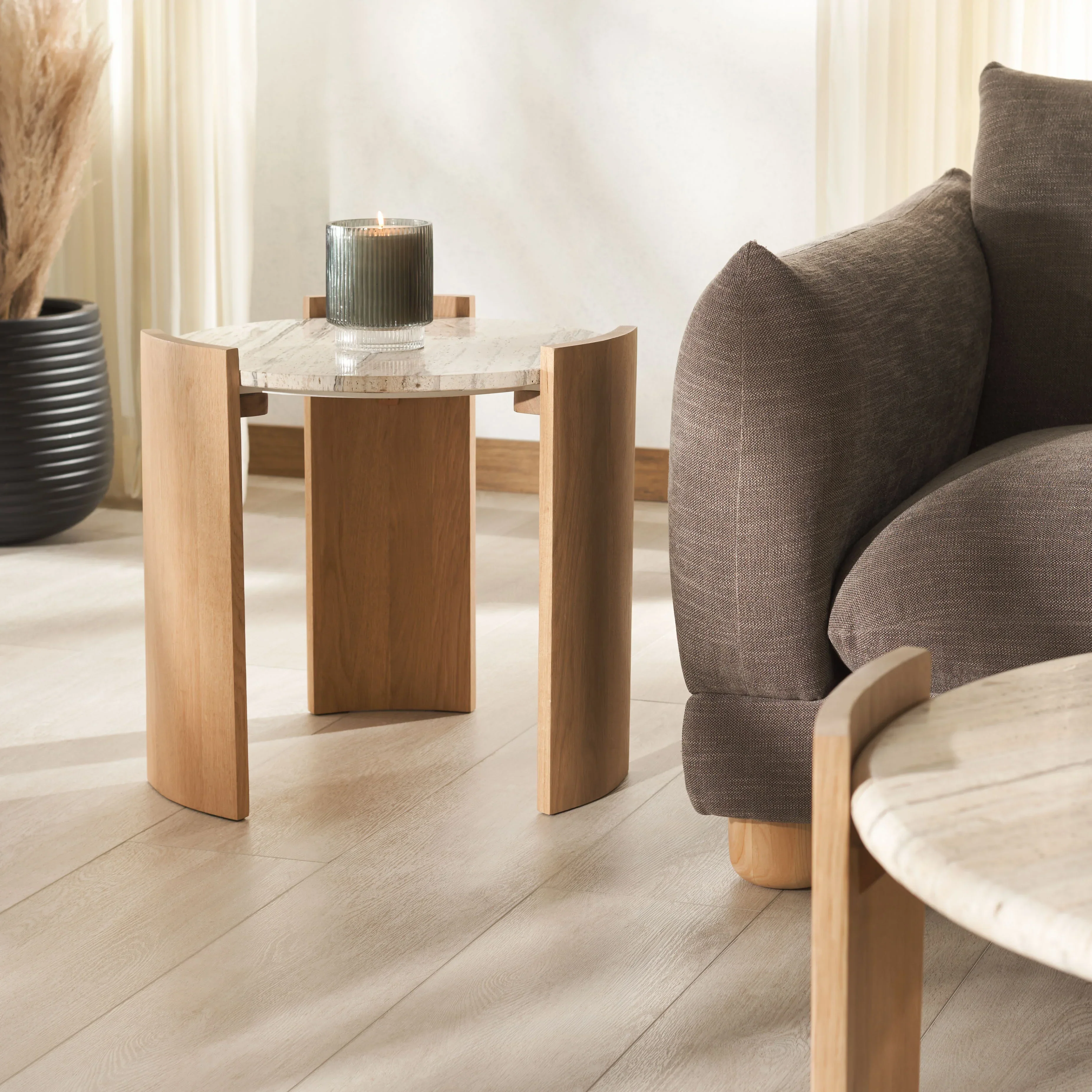 Damarcus Travertine Top Accent Table - Image 7