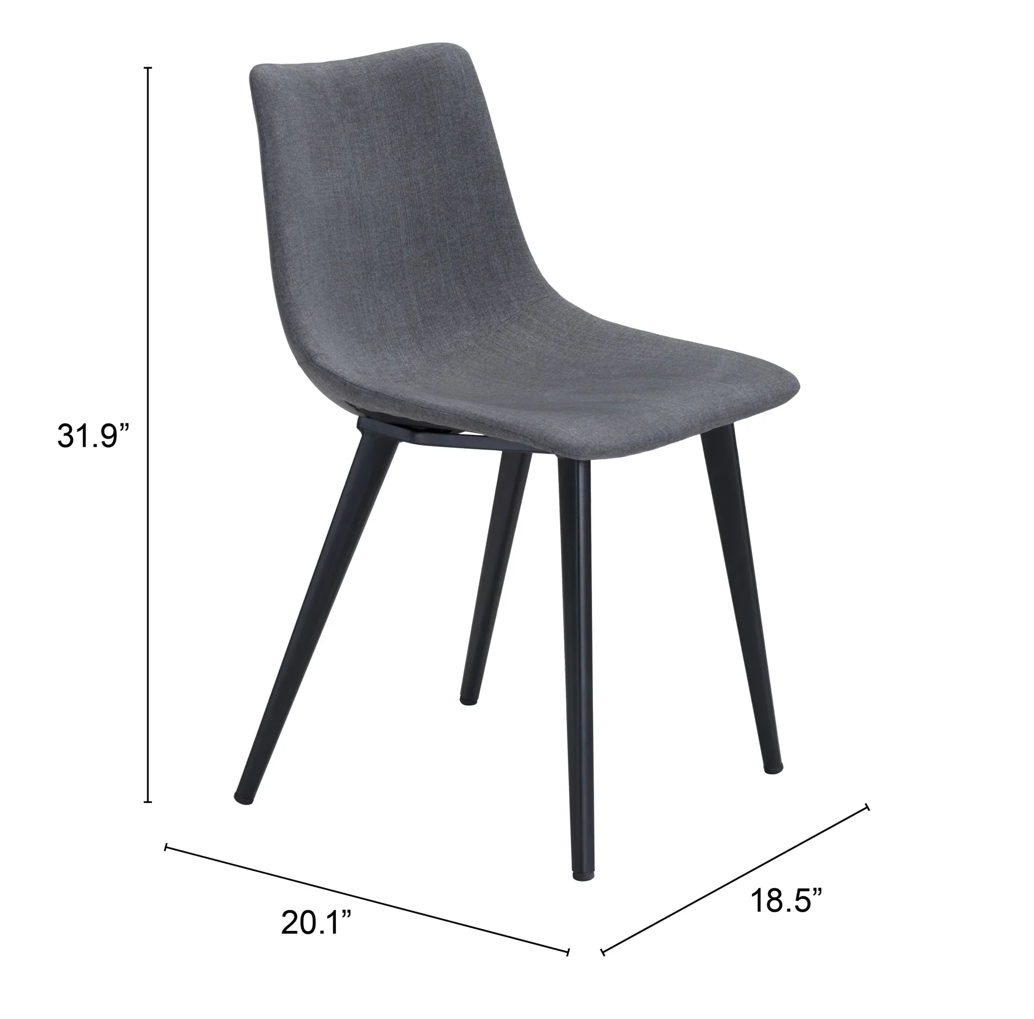 Daniel Dining Chair (Set of 2) Gray - Image 7