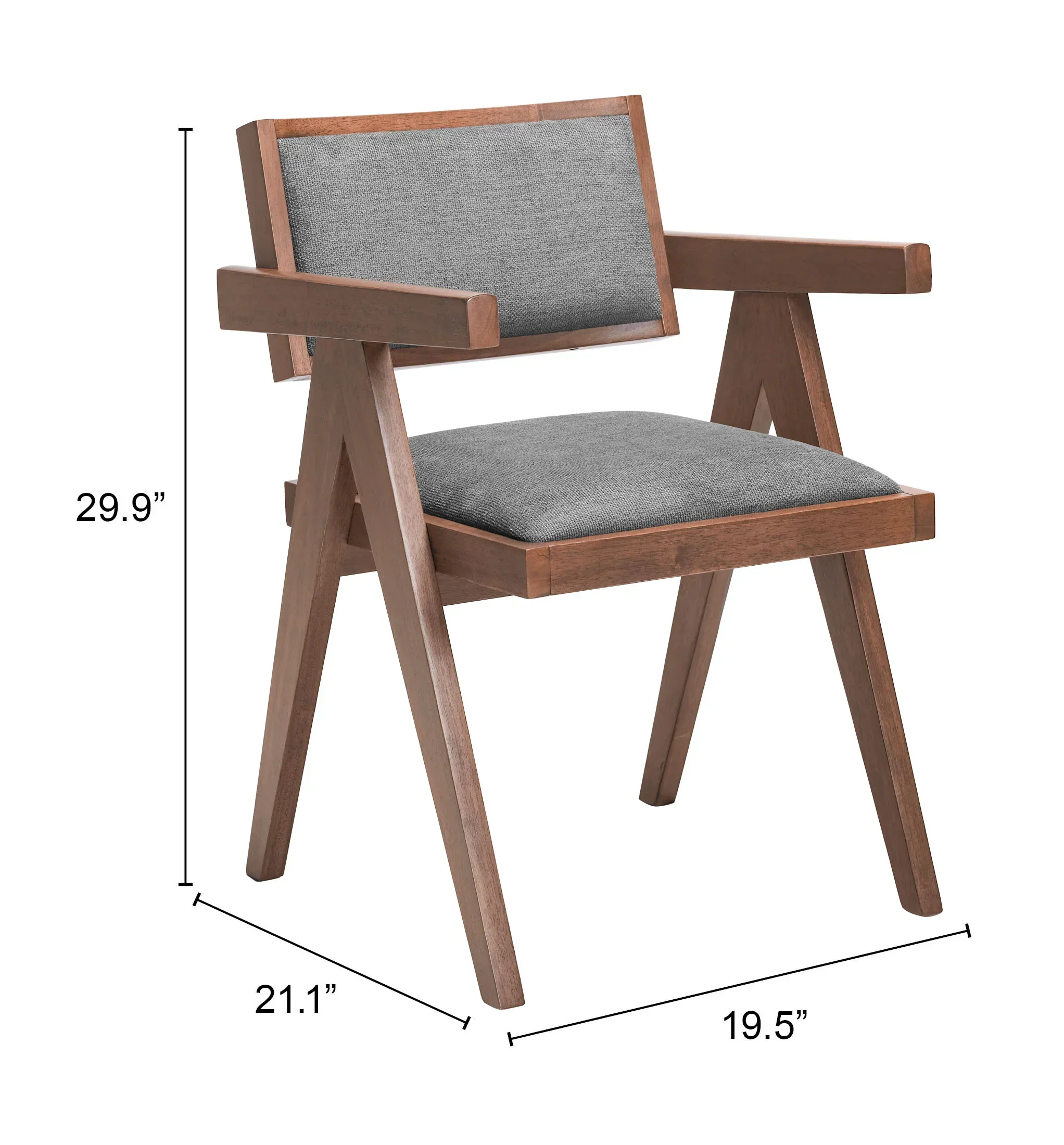 Delhi Dining Chair (Set of 2) Gray & Walnut - Image 5