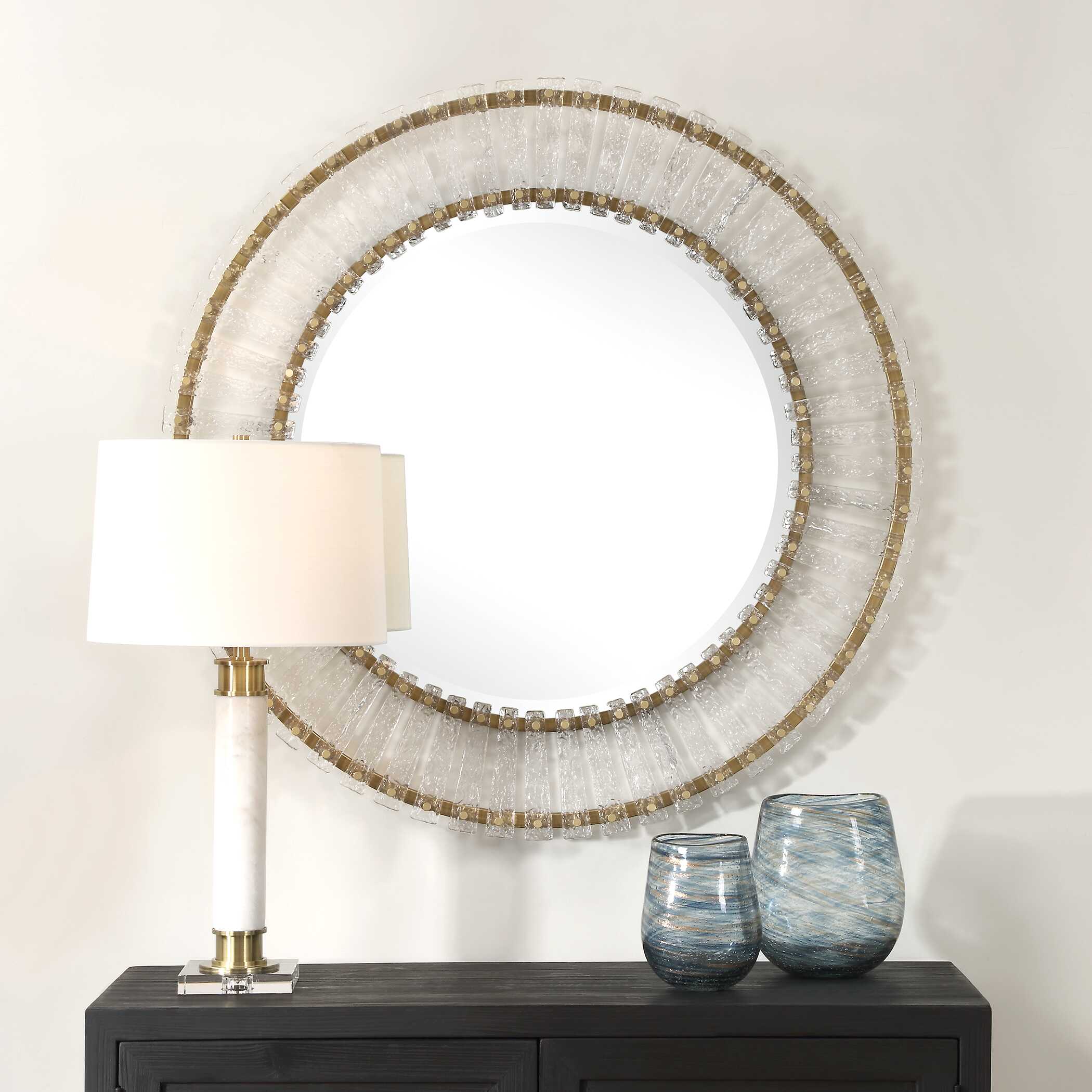 Denali Textured Glass Round Mirror - Image 2