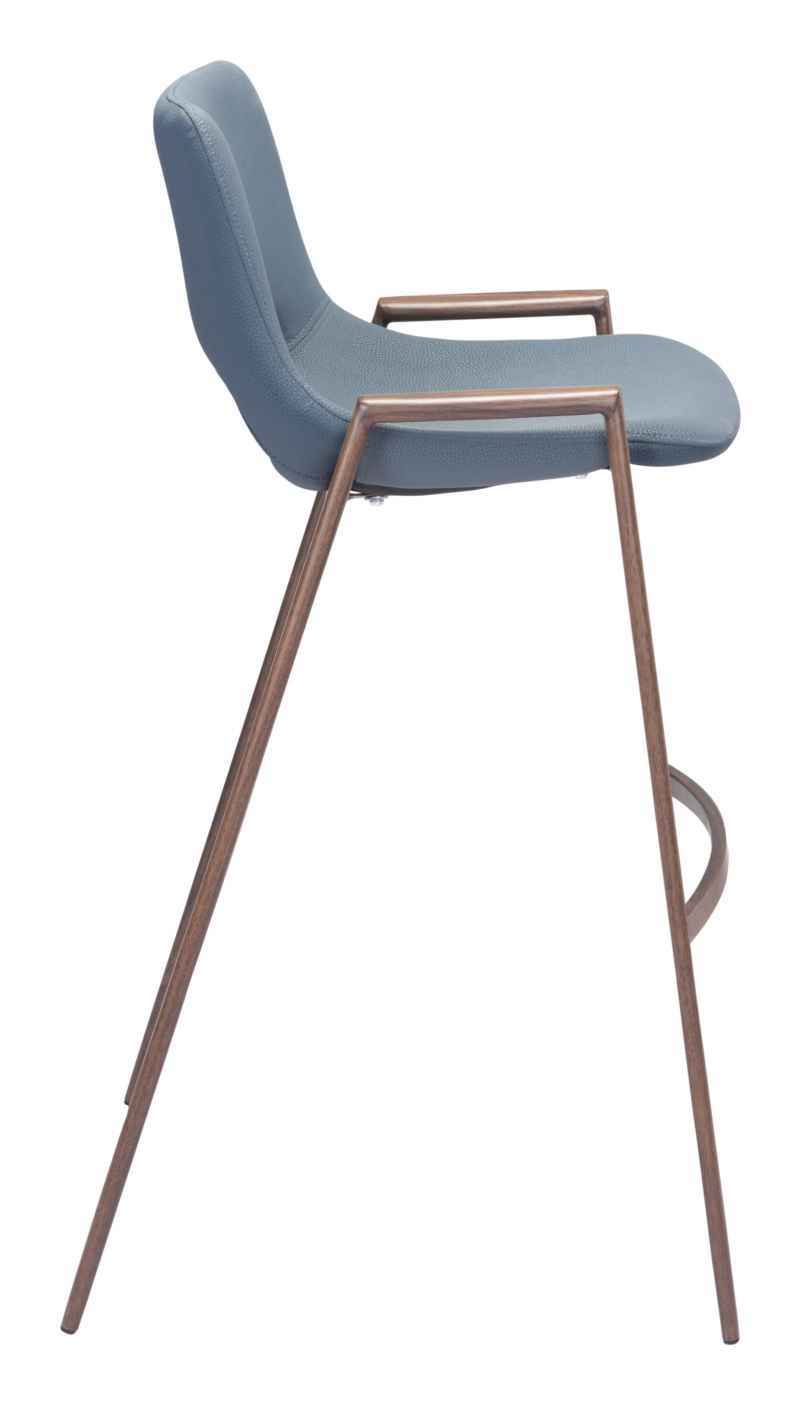 Desi Barstool (Set of 2) Azure Gray & Walnut - Image 4