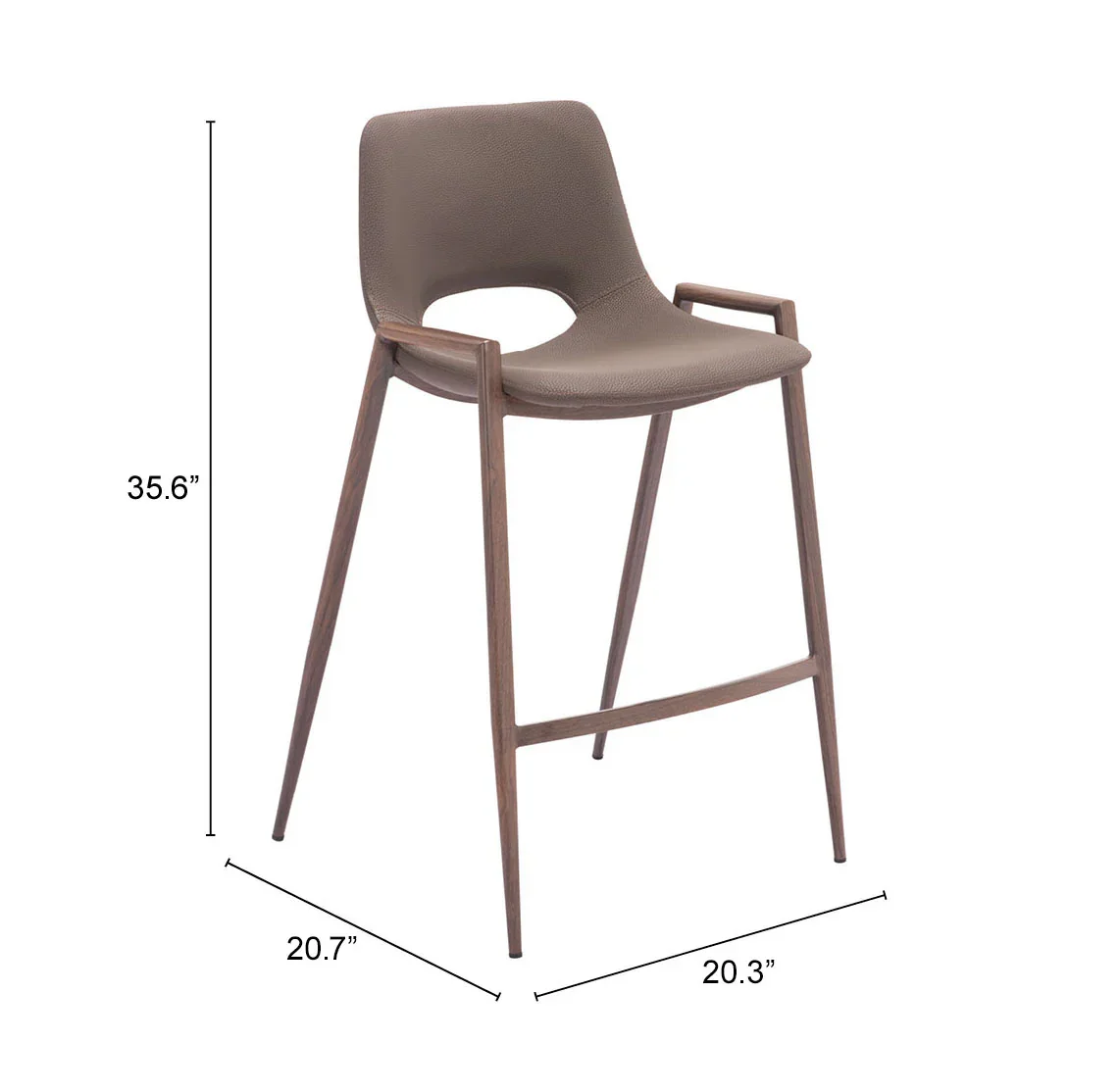 Desi Counter Stool (Set of 2) Brown & Walnut - Image 7