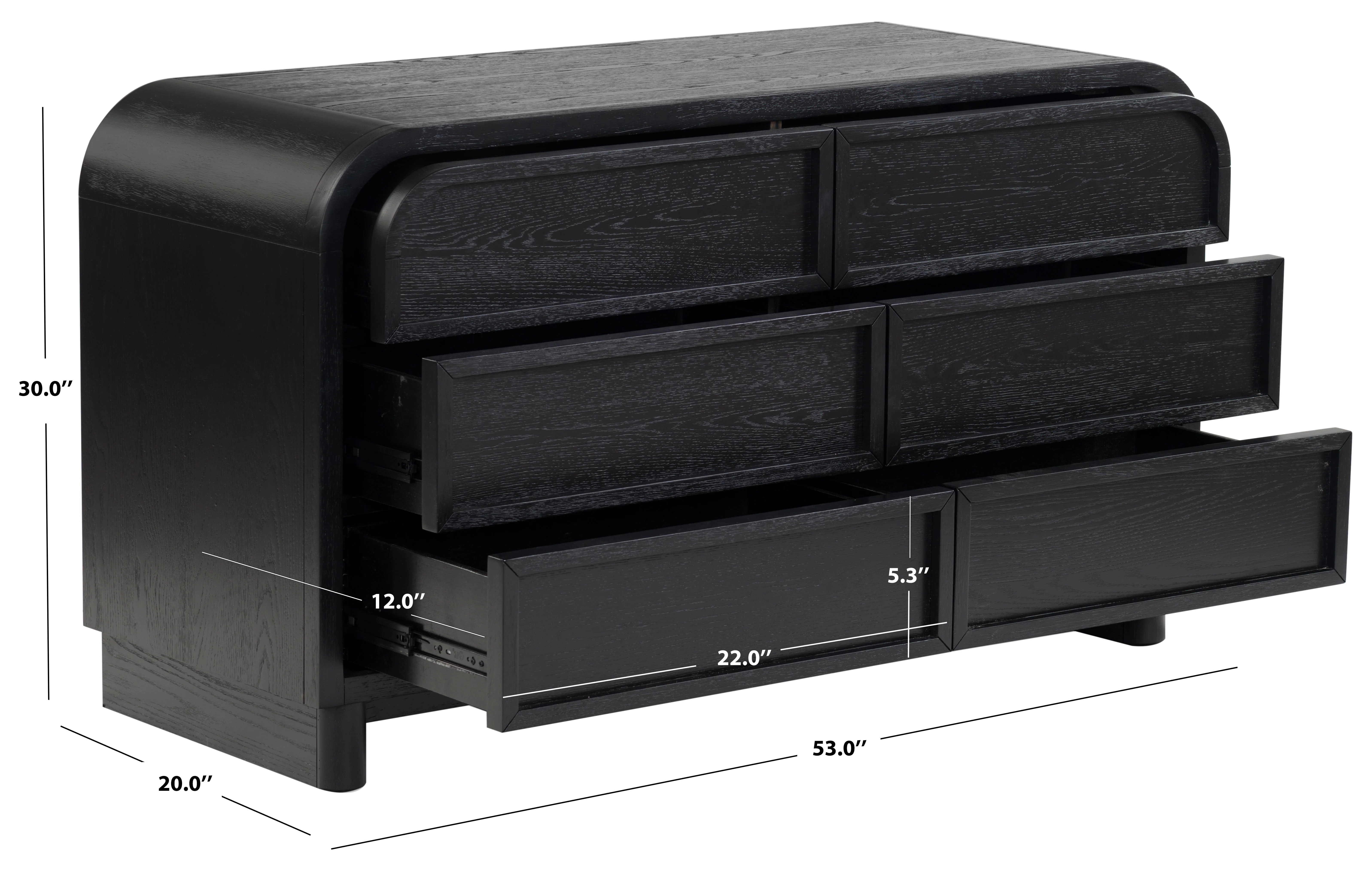 Dinah 6 Drawer Wood Dresser - Image 4