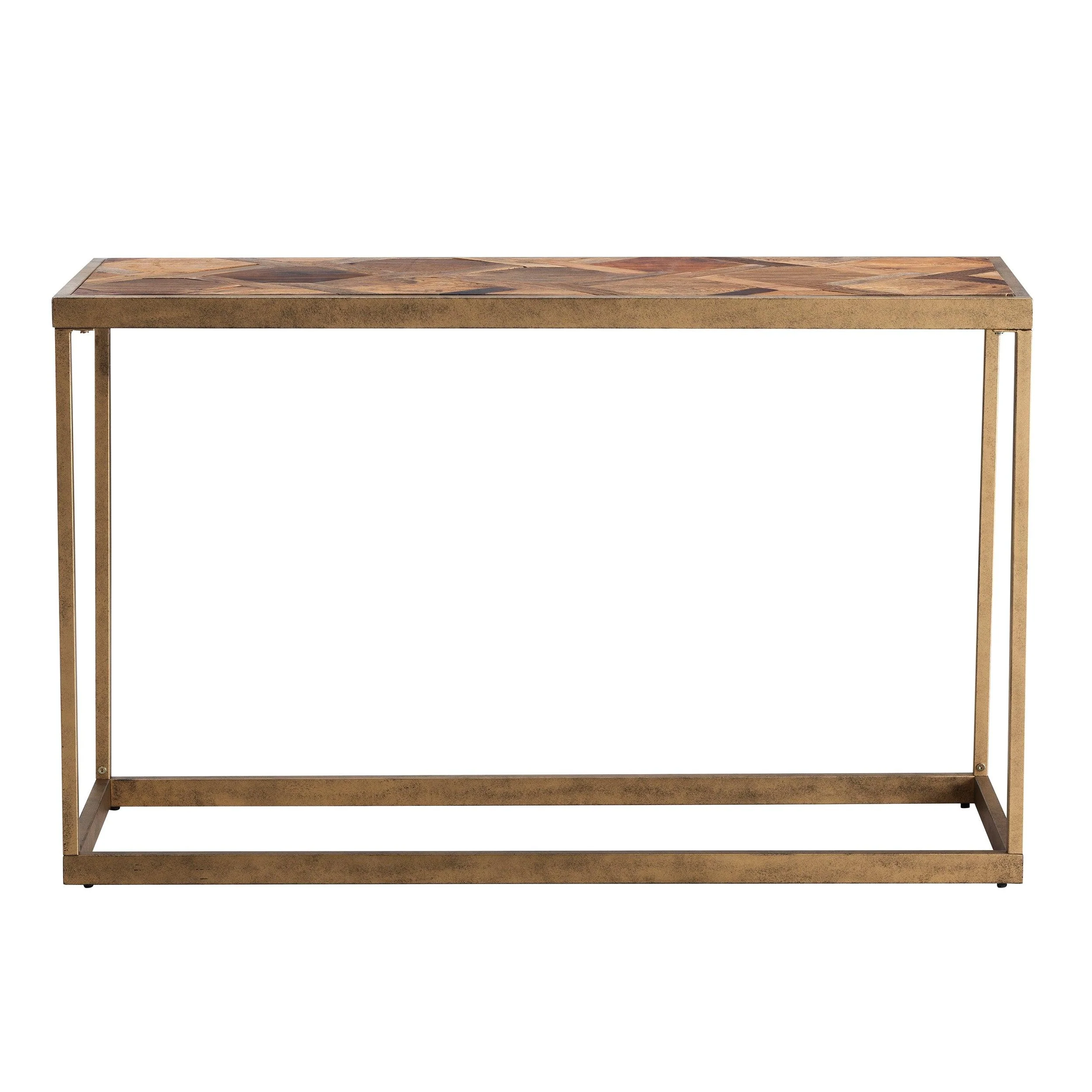 Dorville Reclaimed Wood Patchwork Console Table - Image 3