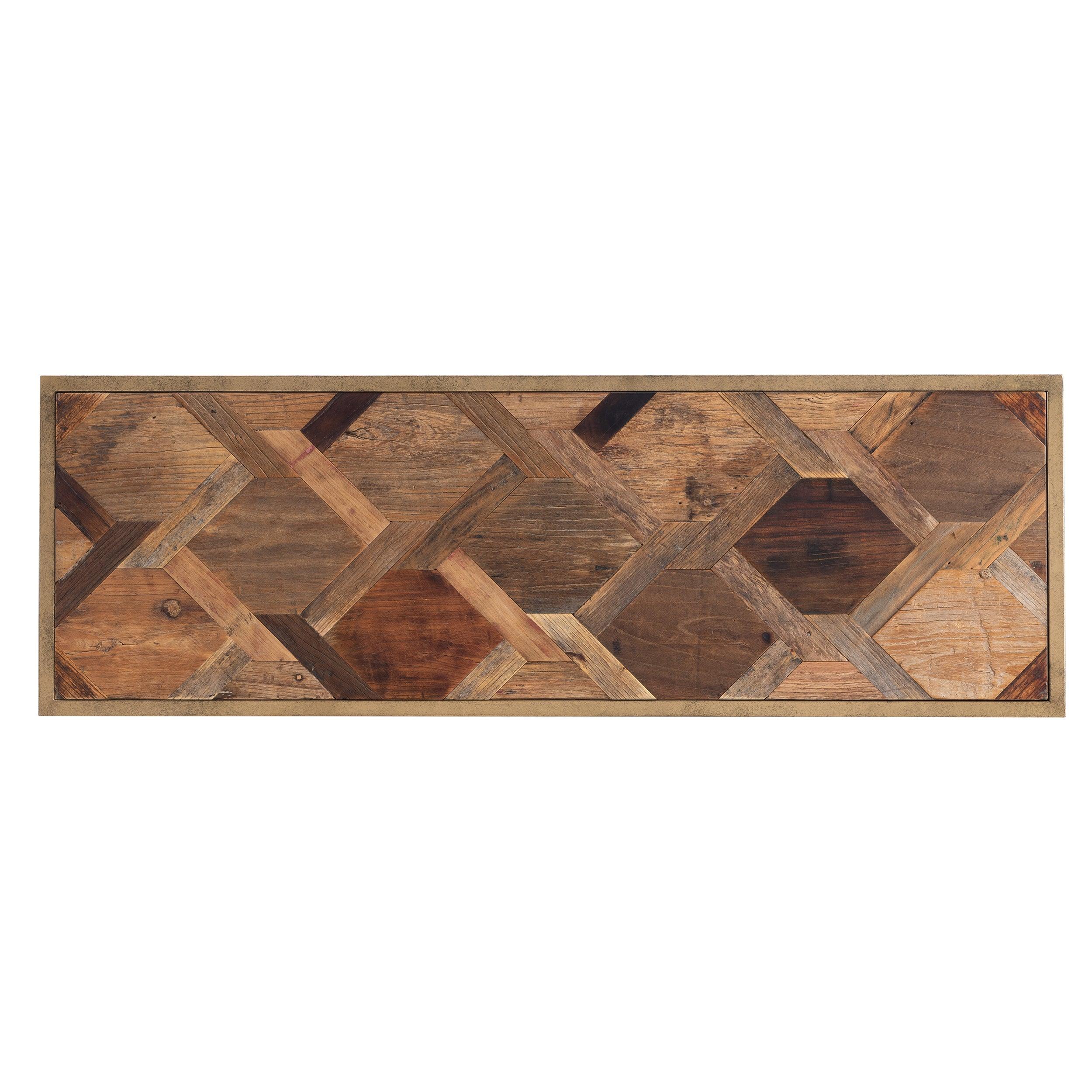 Dorville Reclaimed Wood Patchwork Console Table - Image 5