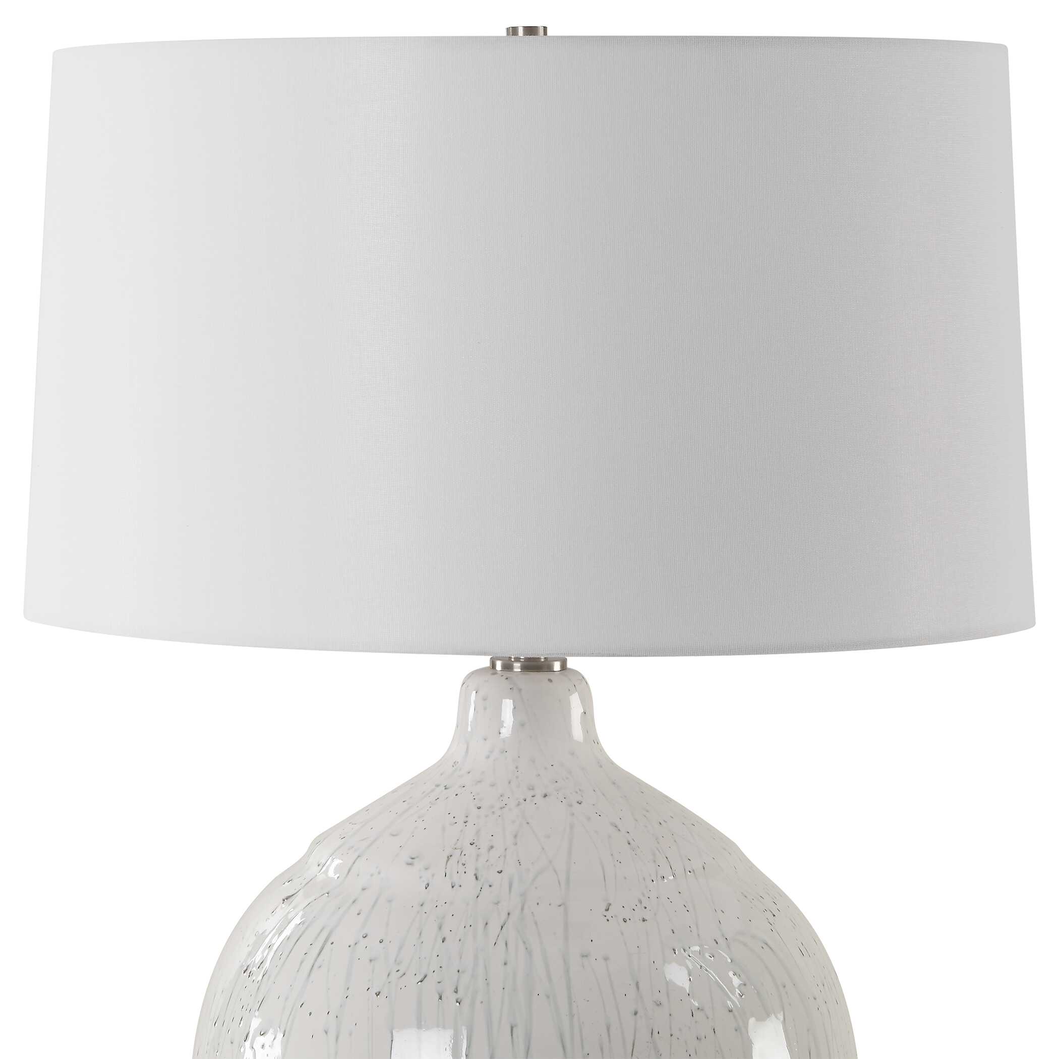 Dribble White Glaze Table Lamp - Image 5