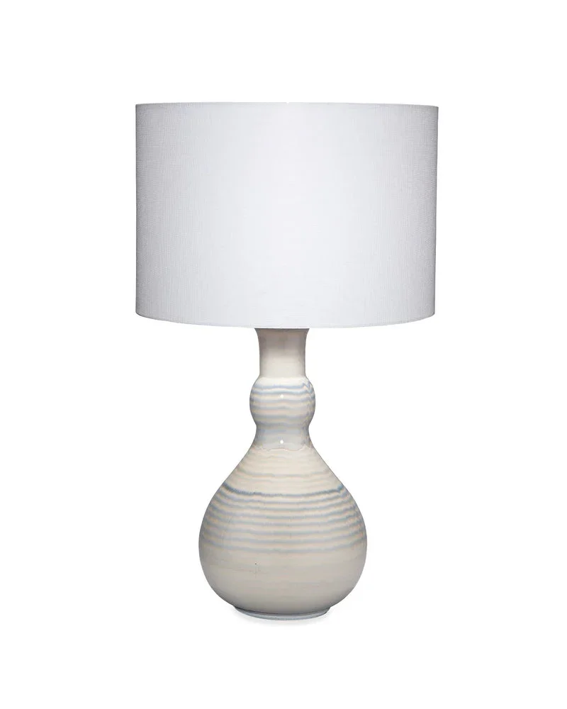 Droplet Ceramic Table Lamp with Linen Shade, Blue