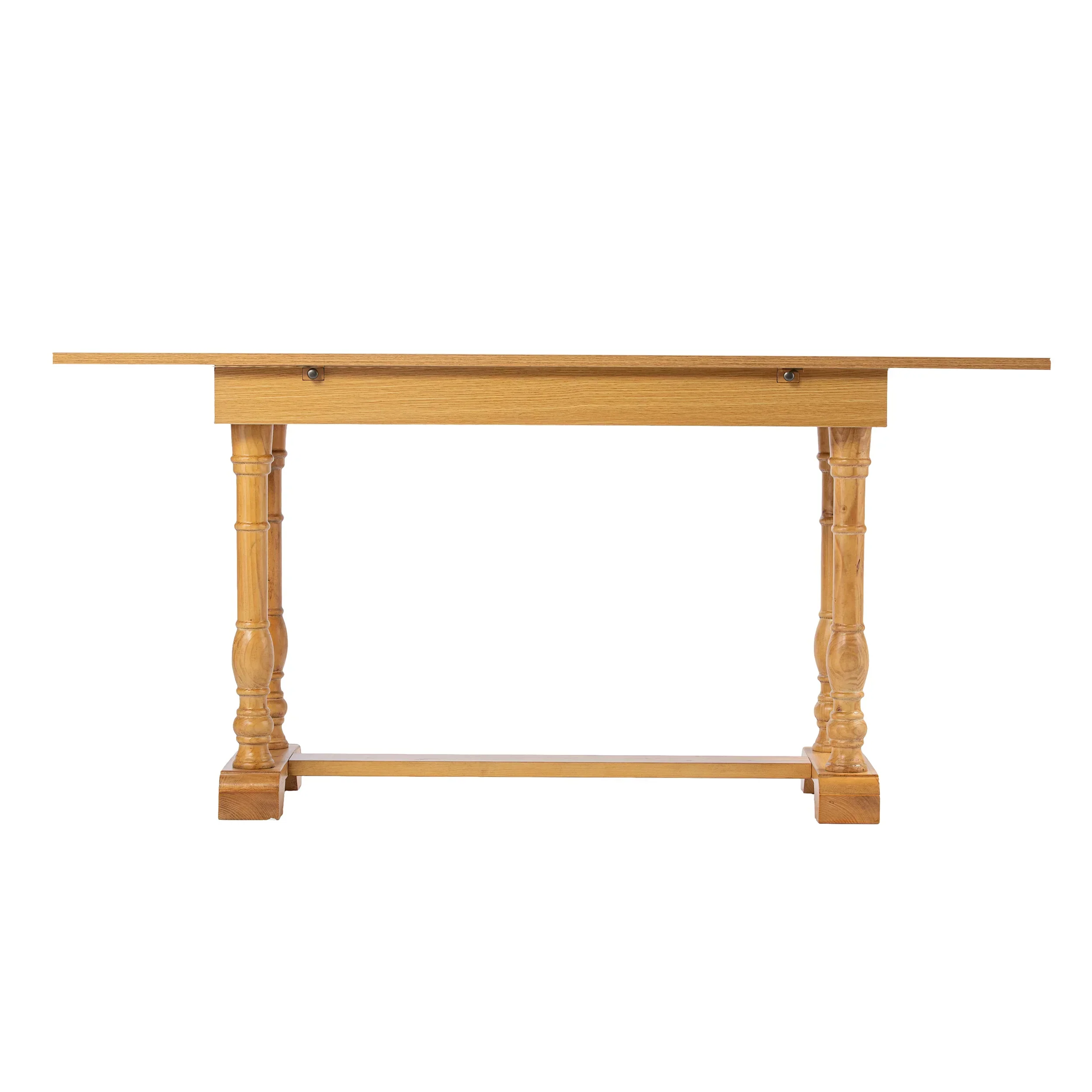Edenderry Farmhouse Folding Trestle Console to Dining Table – Natural Oak - Image 3