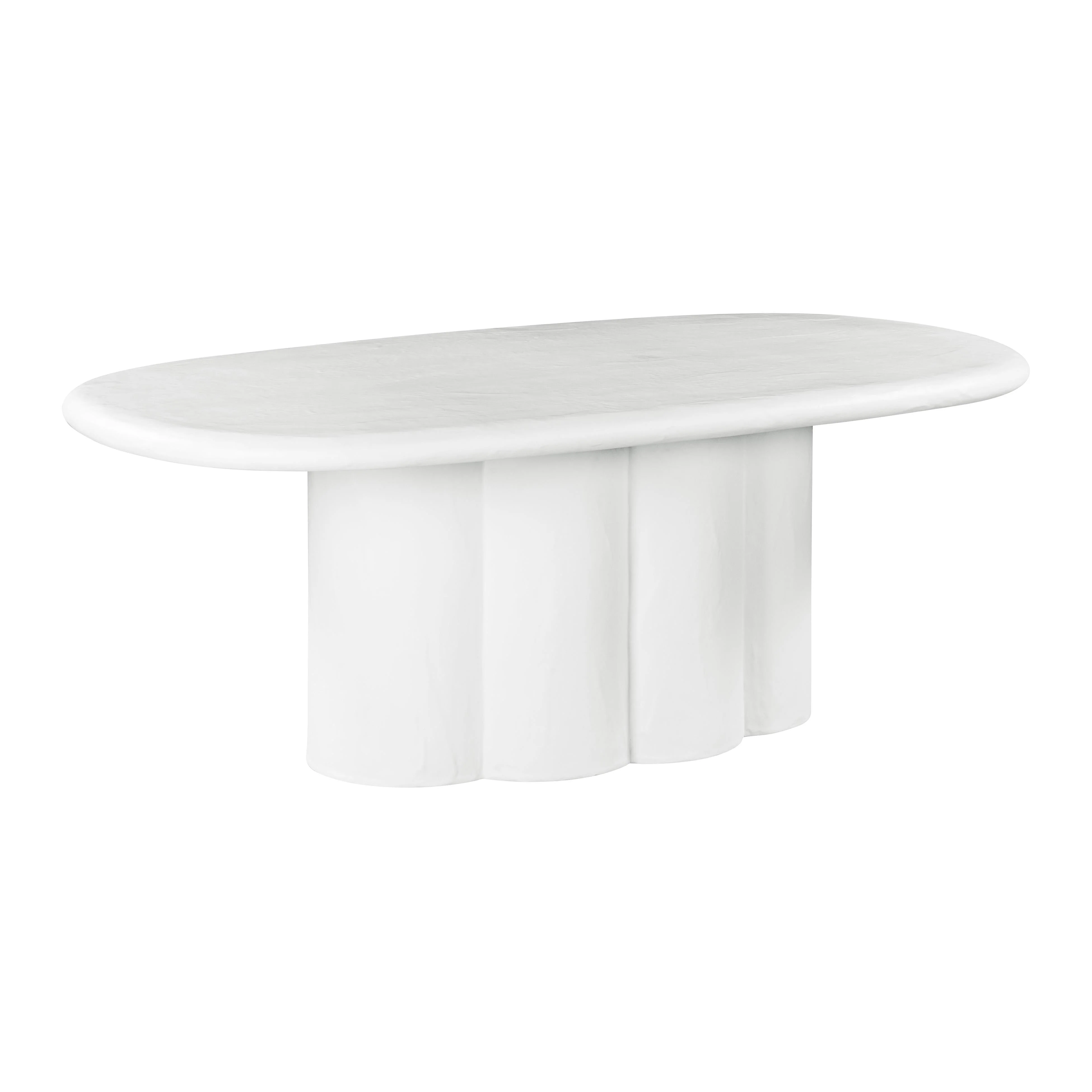 Elika Faux Plaster Oval Dining Table - Image 10