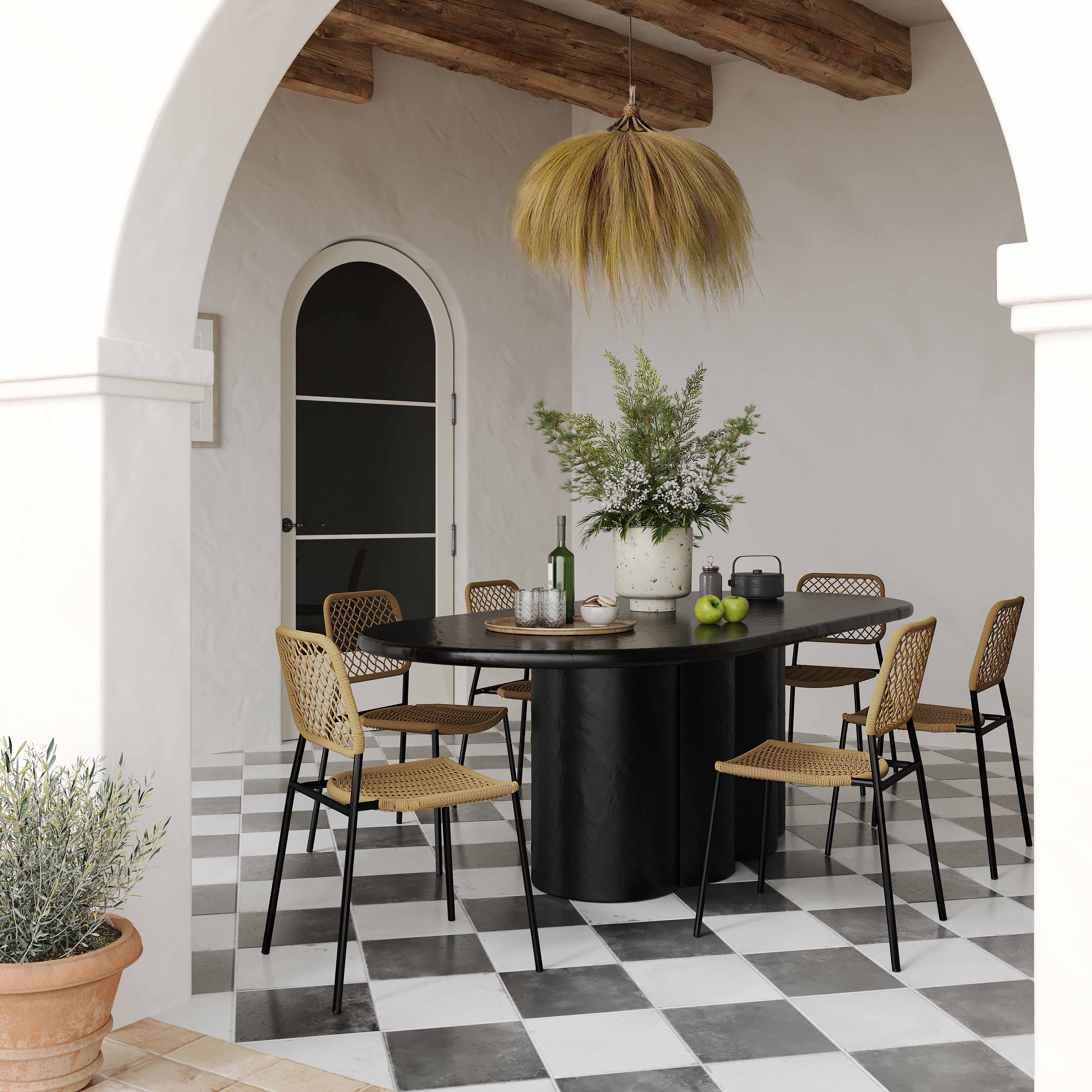 Elika Faux Plaster Oval Dining Table - Image 2
