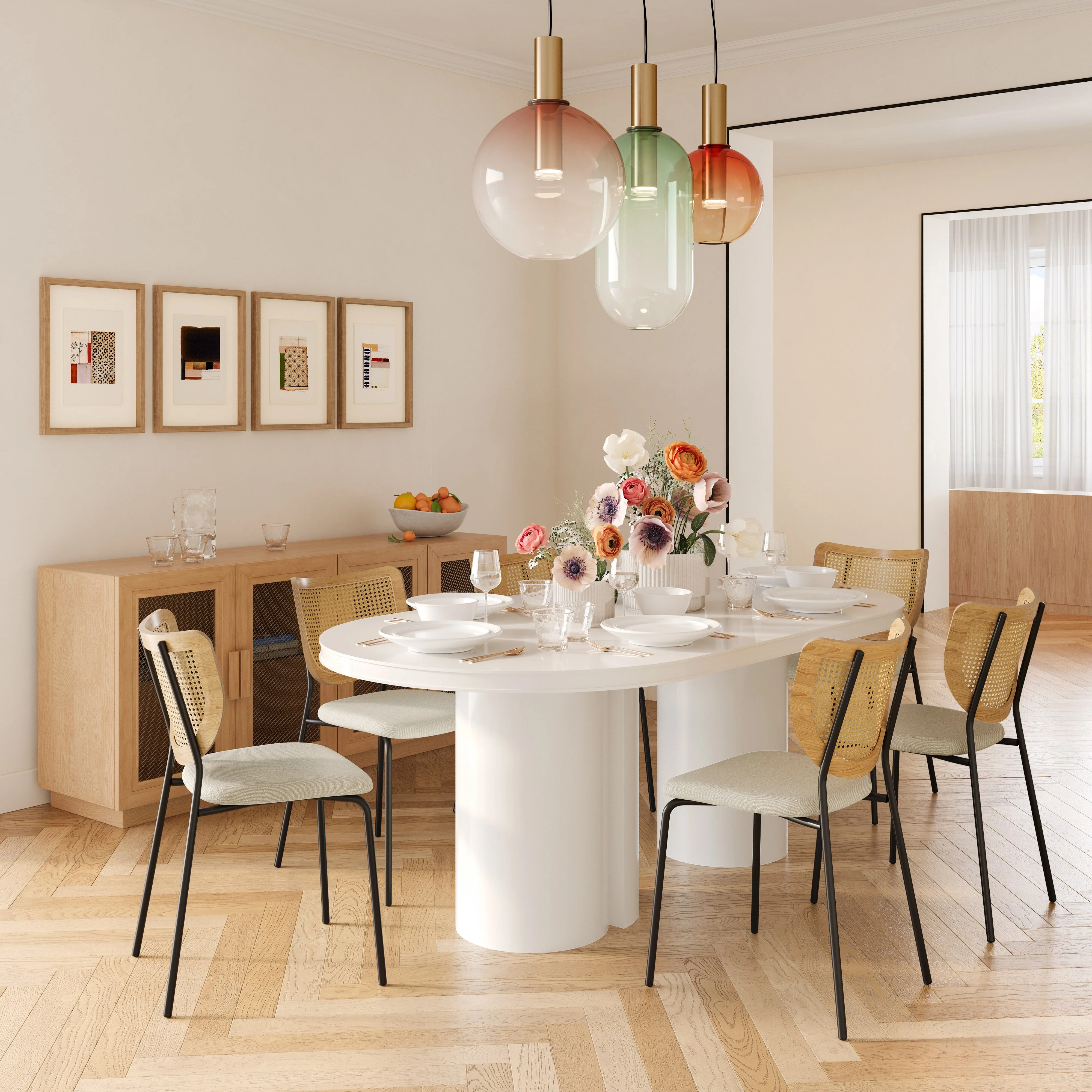 Elora 79" Lacquer Oval Dining Table - Image 2