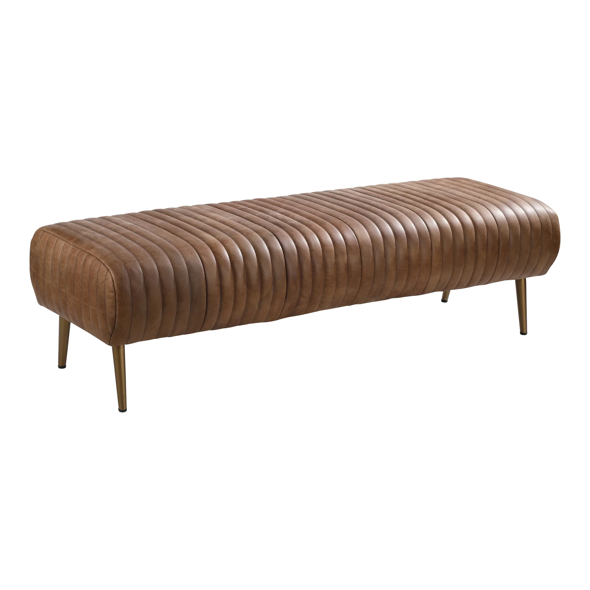 Endora Bench Open Road Brown Leather - Image 3