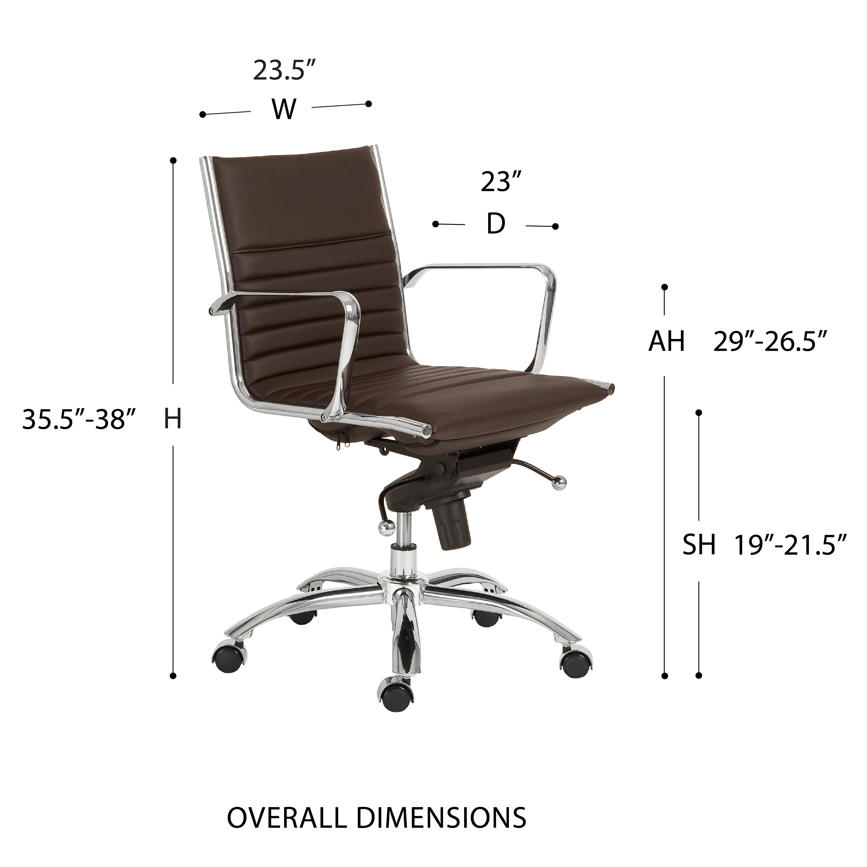 Euro Style Dirk Low Back Office Chair - Image 20