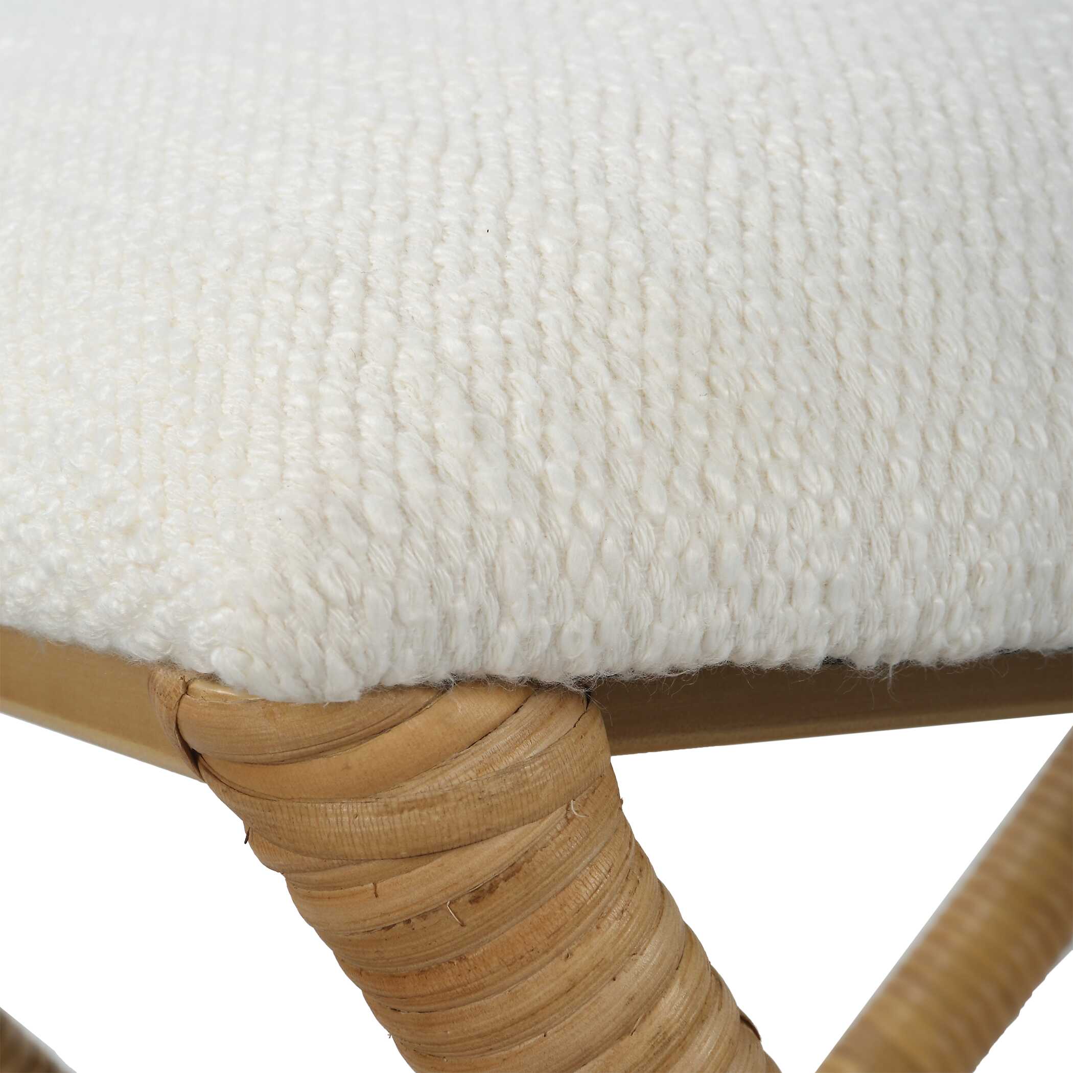 Expedition White Fabric Small Bench - Image 5