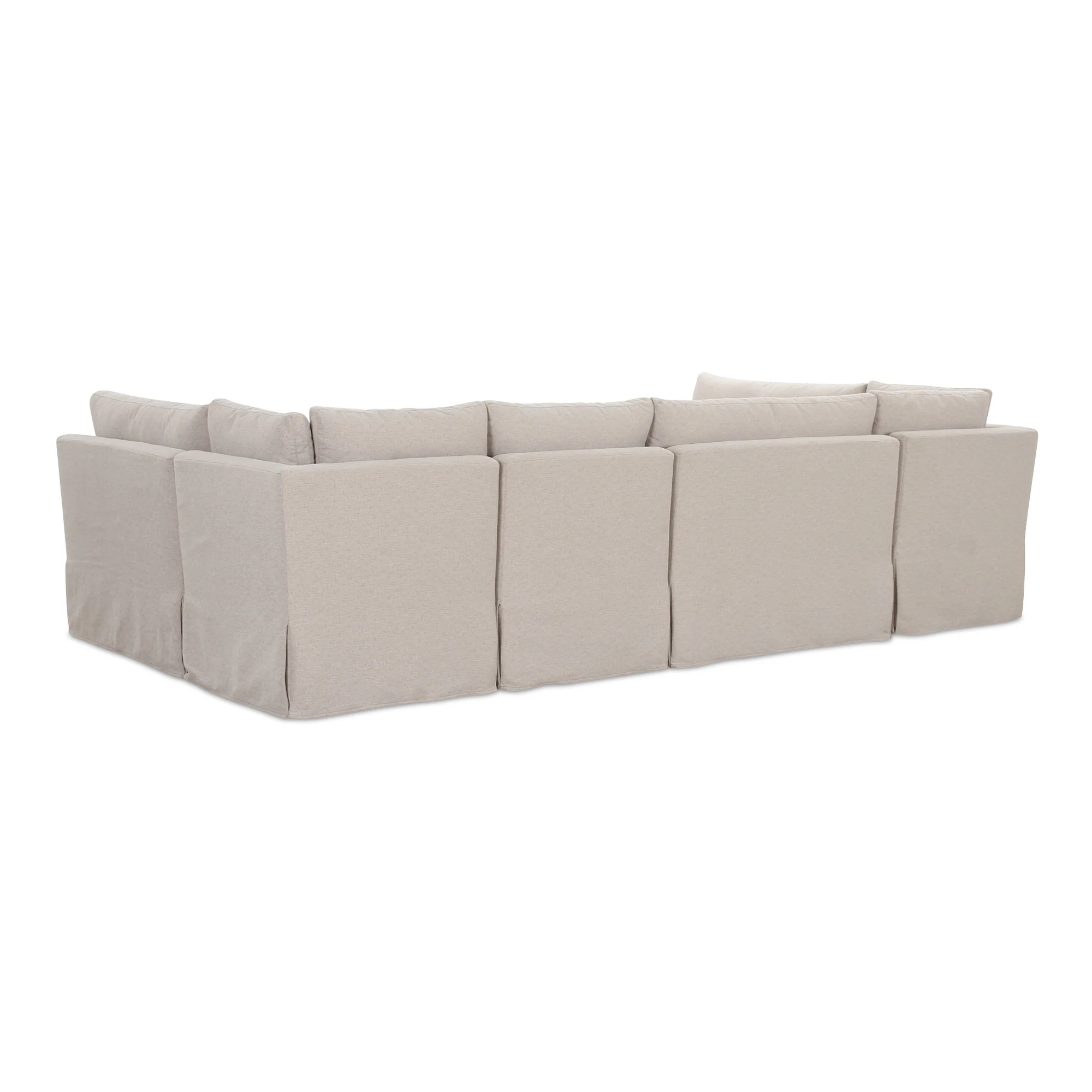 Fable Slipcover Dining Banquette U-Shape Beige 121In - Image 3