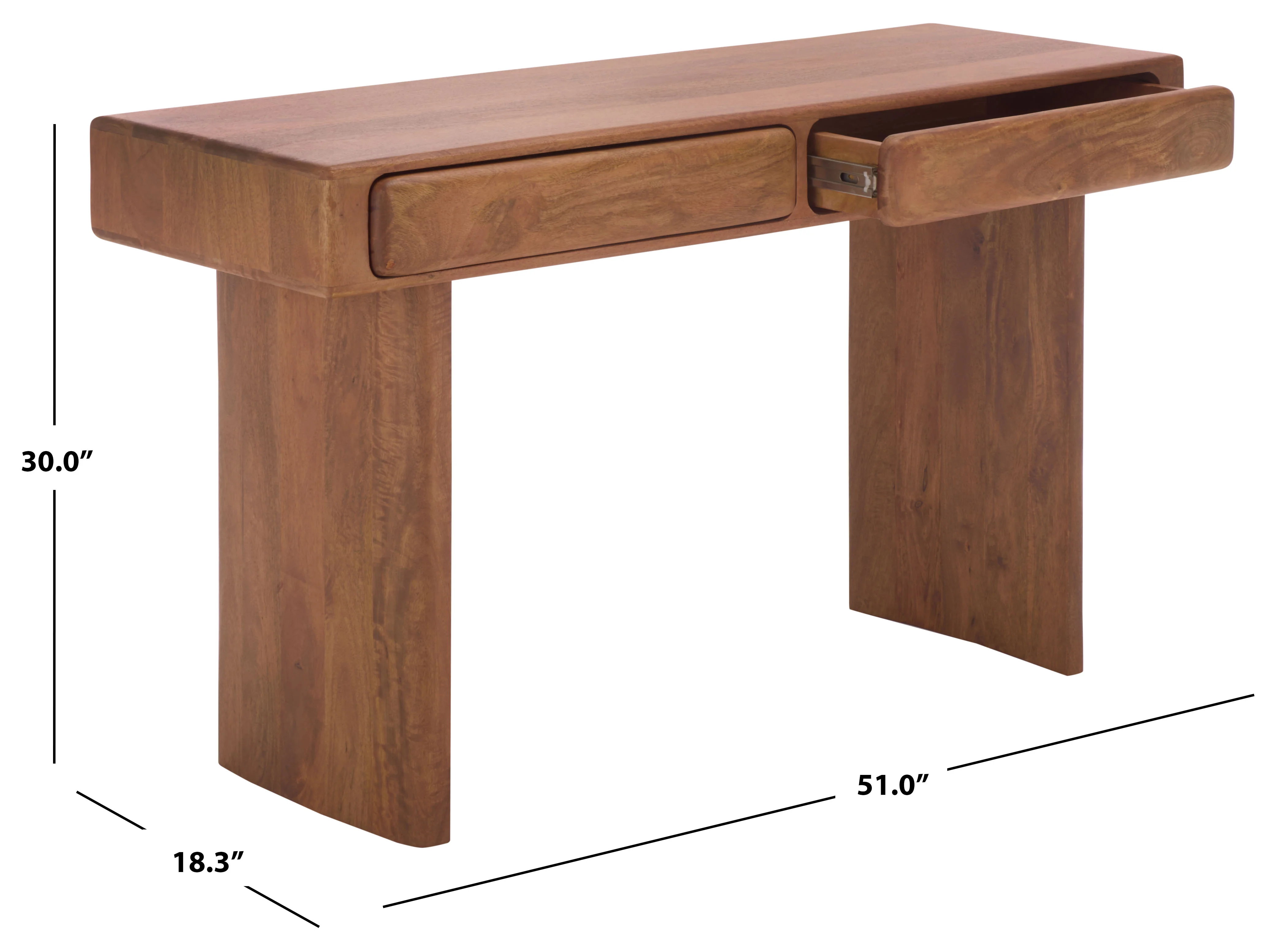 Finley 2 Drawer Wood Desk - Image 8