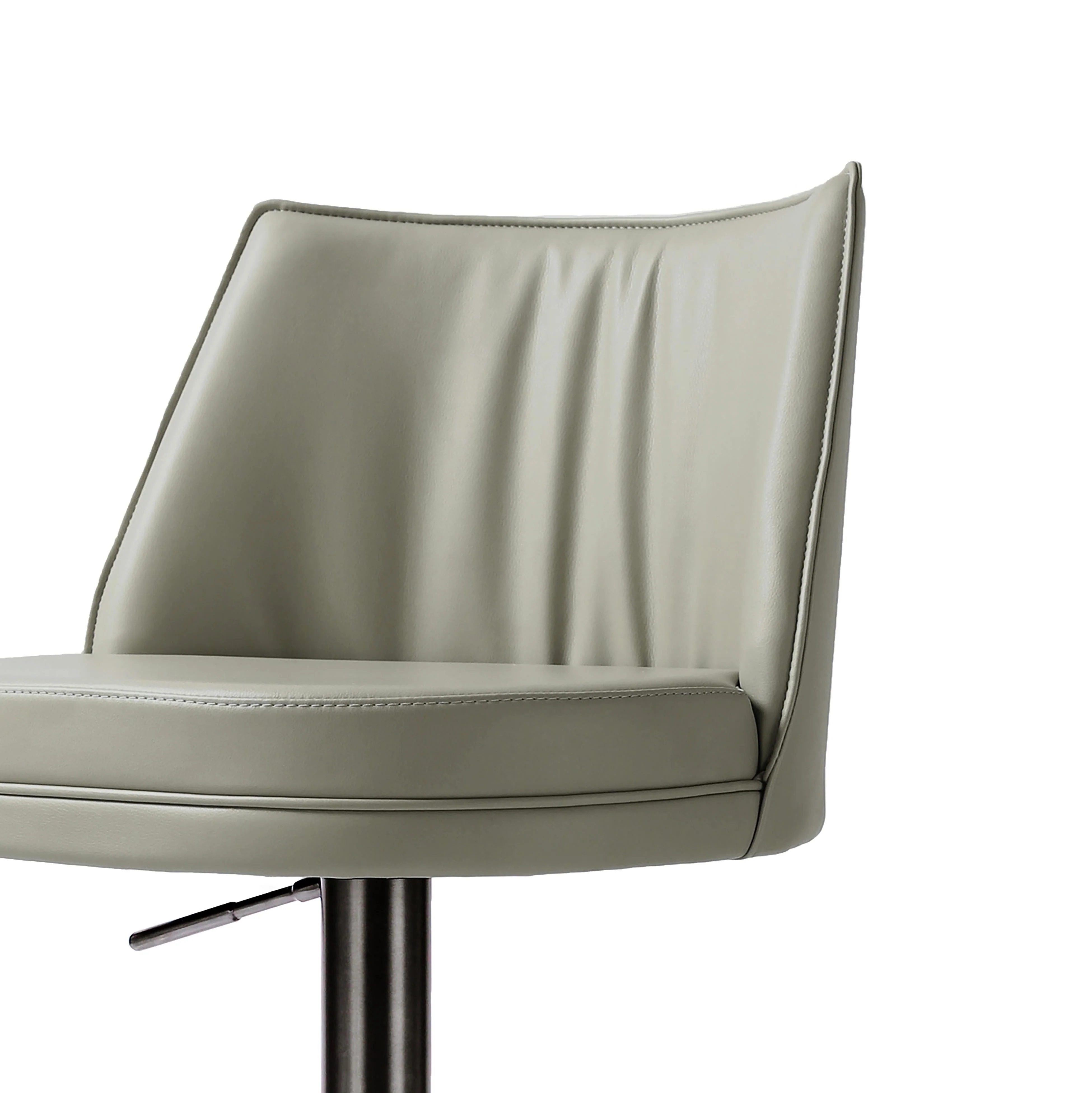 Gala Light Grey Vegan Leather on Black Adjustable Stool - Image 4