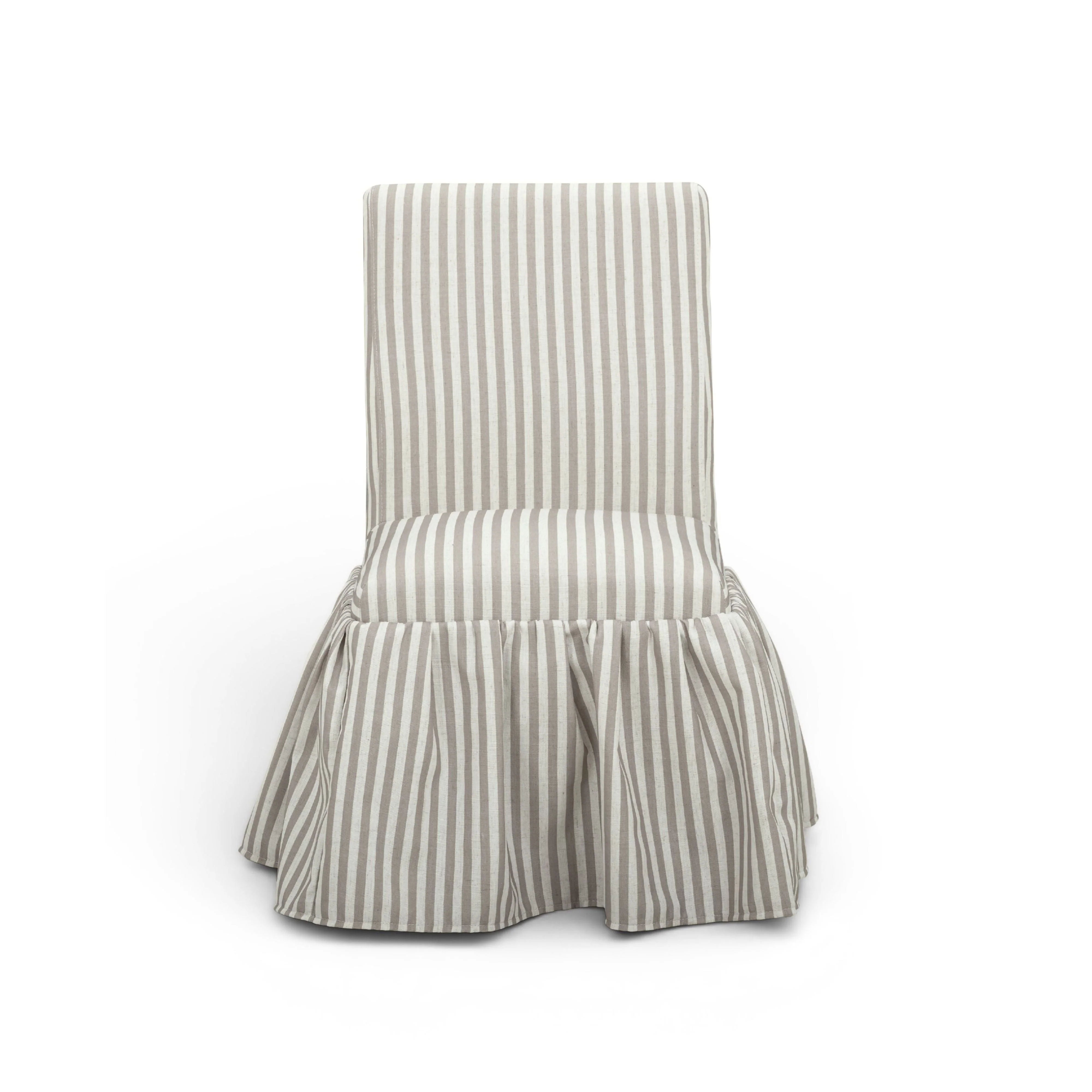 Gertrude Striped Performance Linen Skirted Dining Chair - Image 7