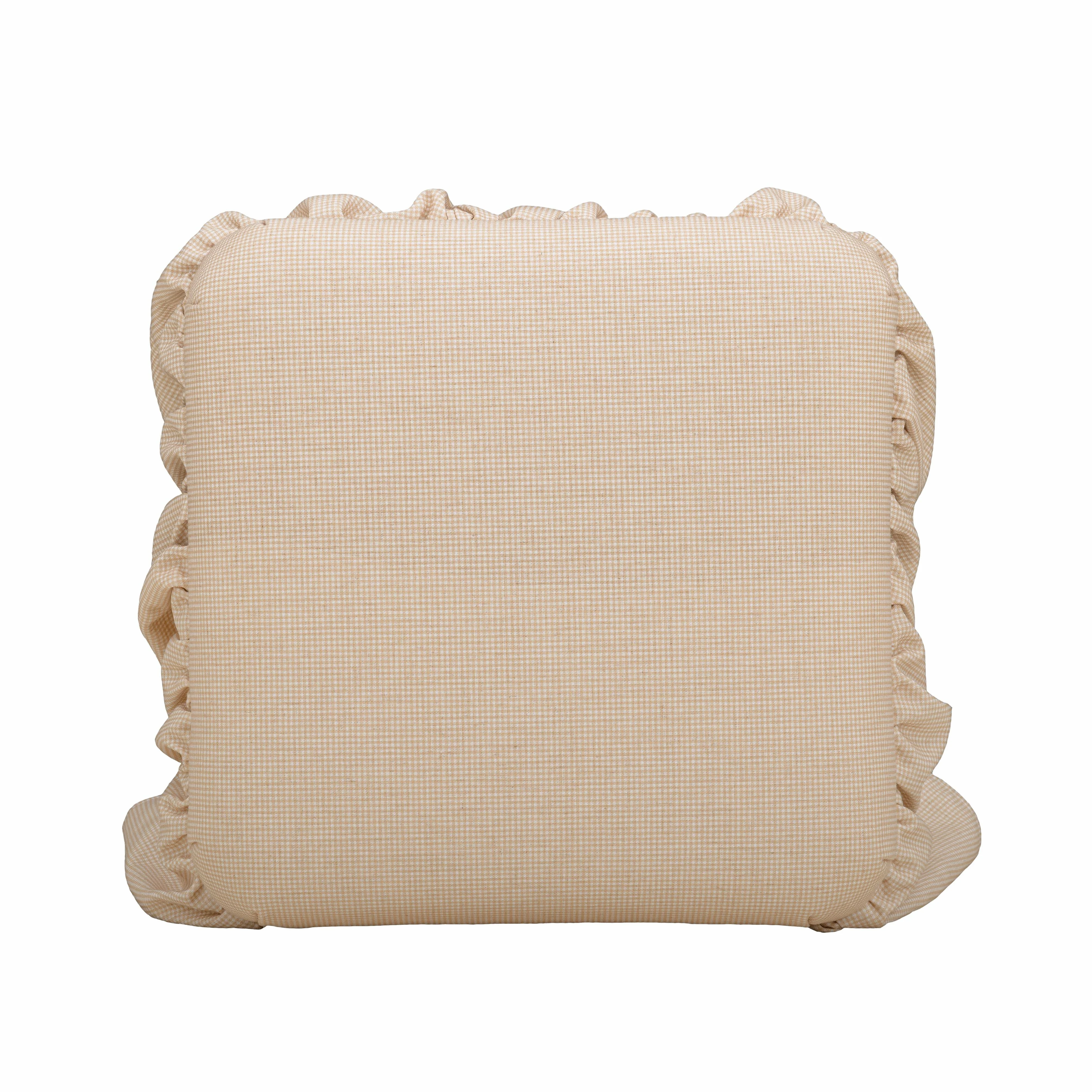 Gertrude Yellow Gingham Performance Linen Skirted Ottoman - Image 5