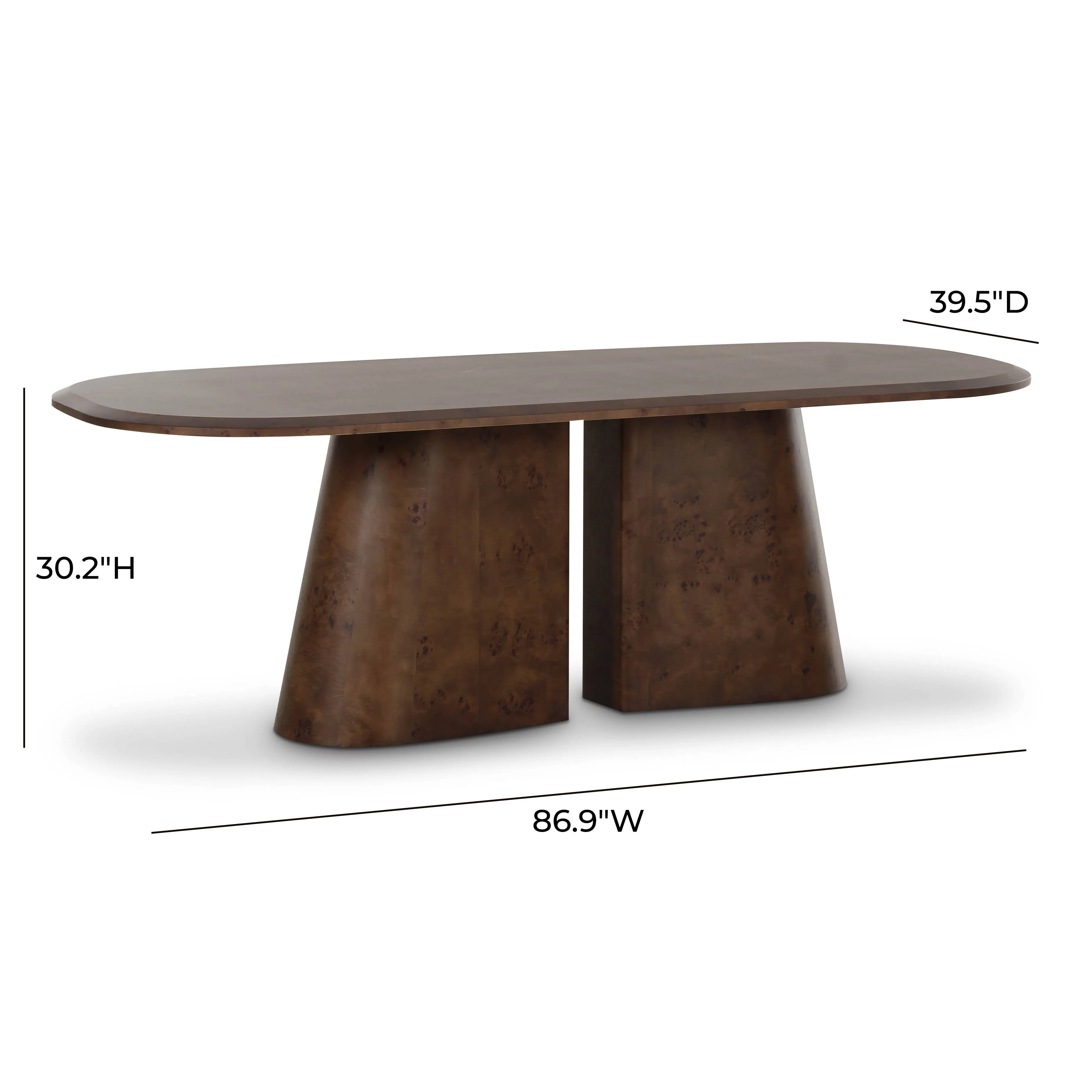 Gladyss 87" Burl Oval Dining Table - Image 6