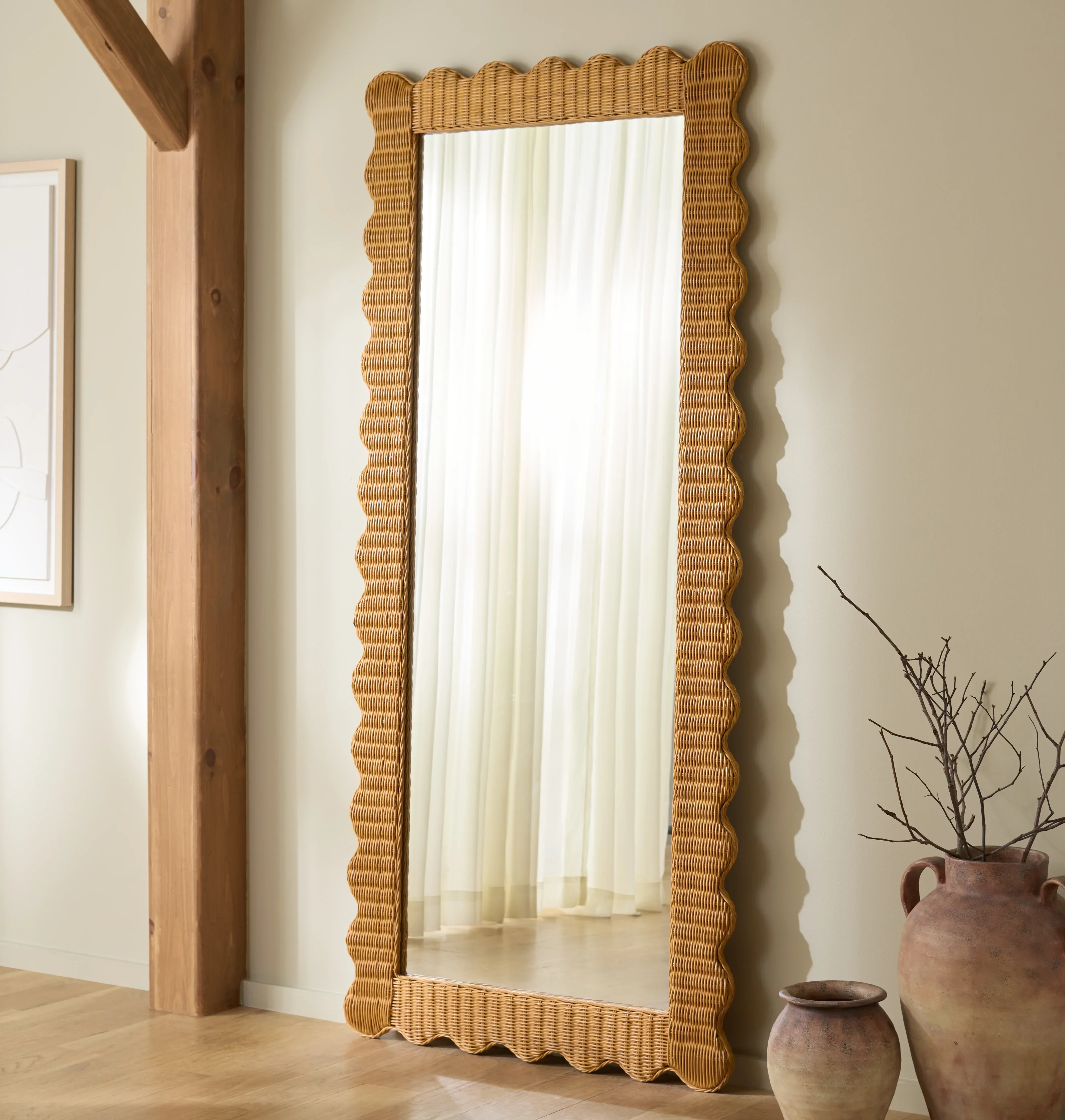Glendetta Rattan 70" Rectangle Mirror - Image 3