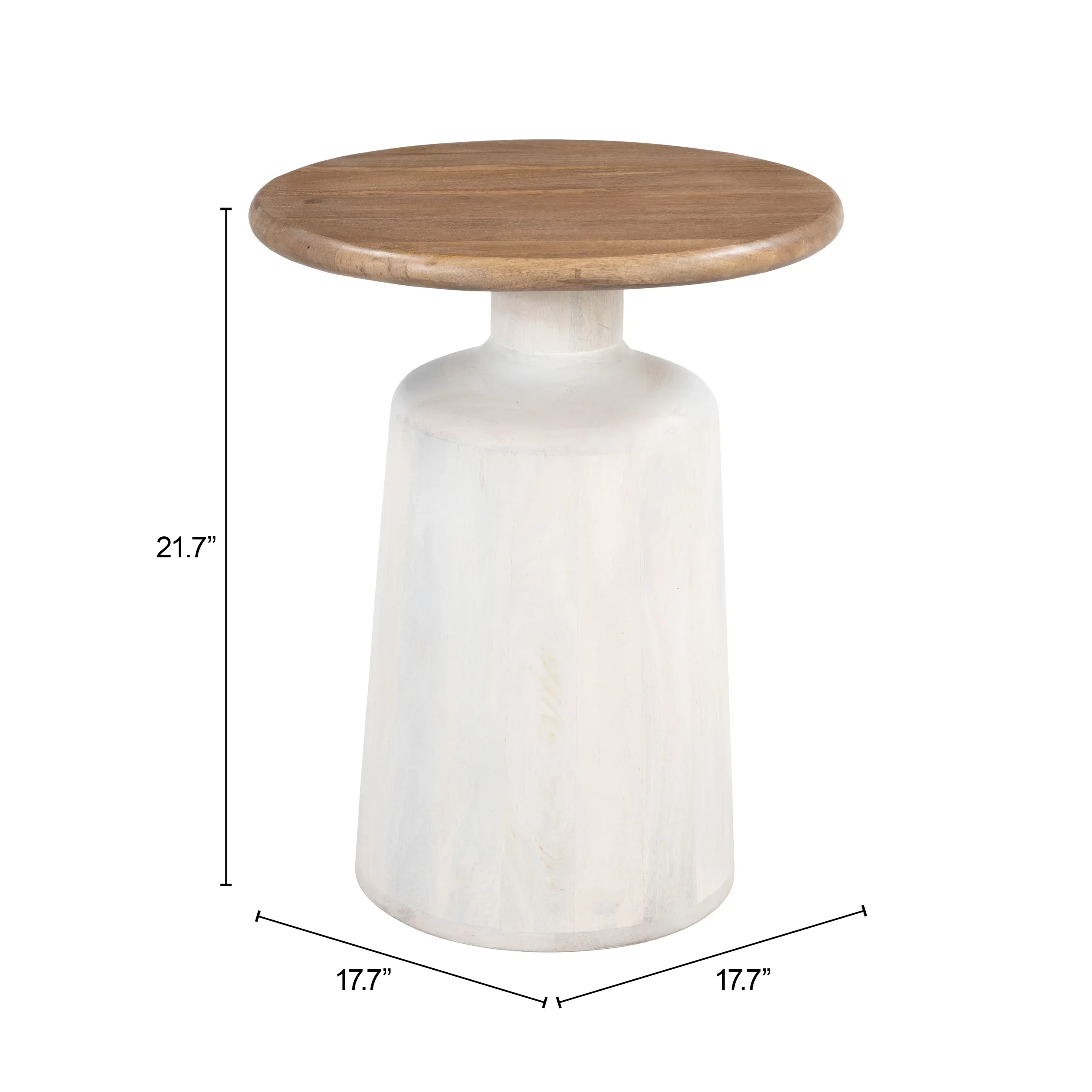 Goblet Side Table Brown & White - Image 4