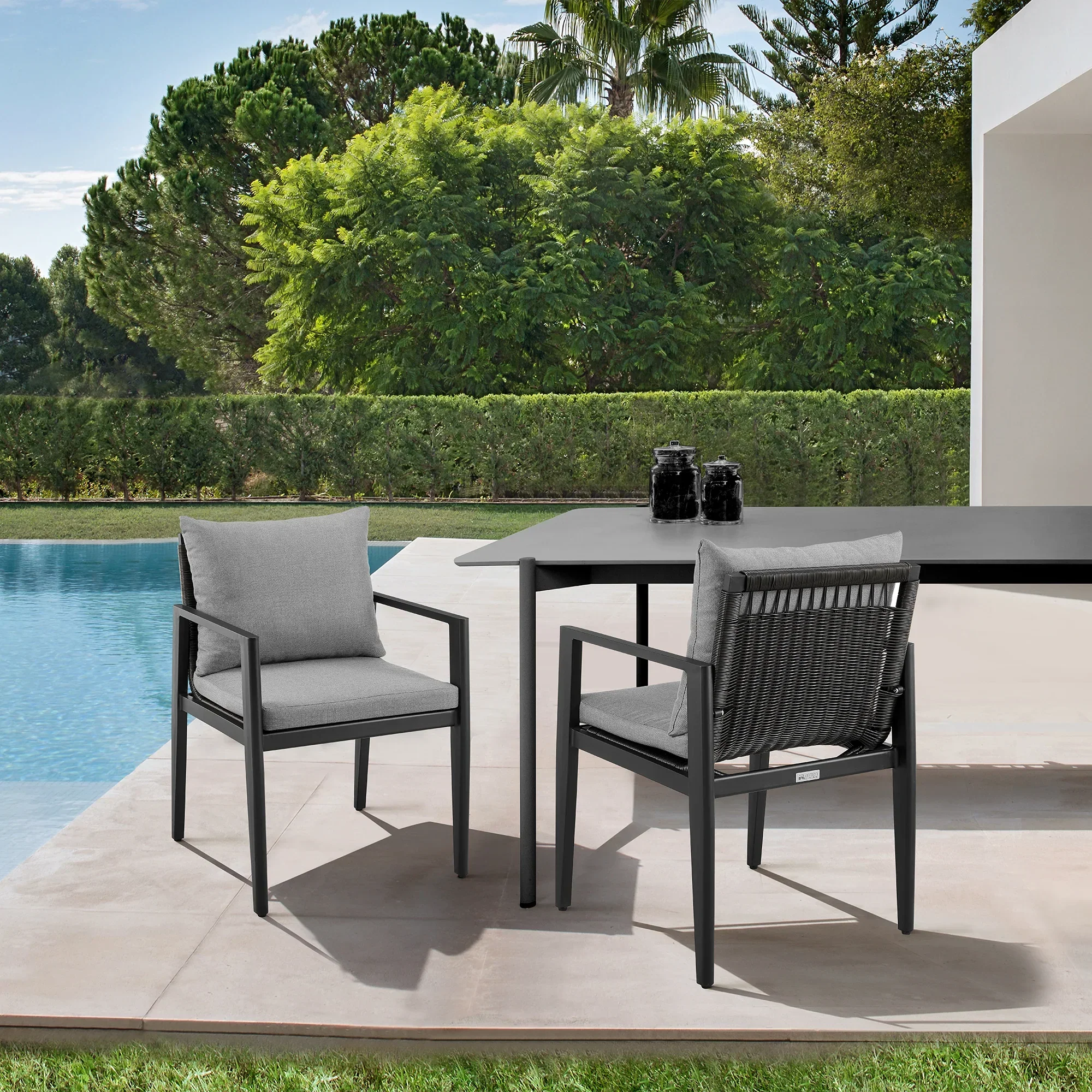 Grand Outdoor Dining Arm Chair - Set of 2 - Image 2