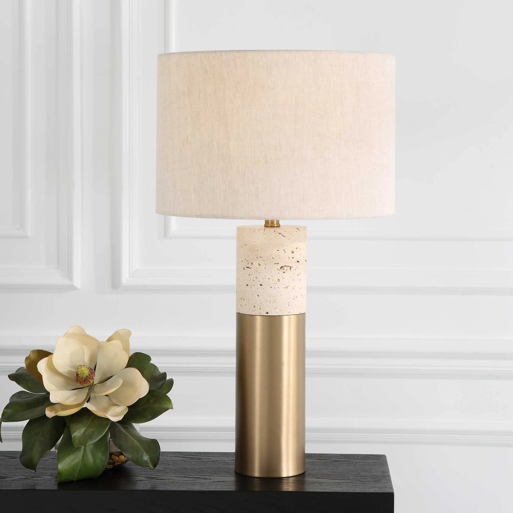 Gravitas Elegant Brass & Stone Lamp - Image 8