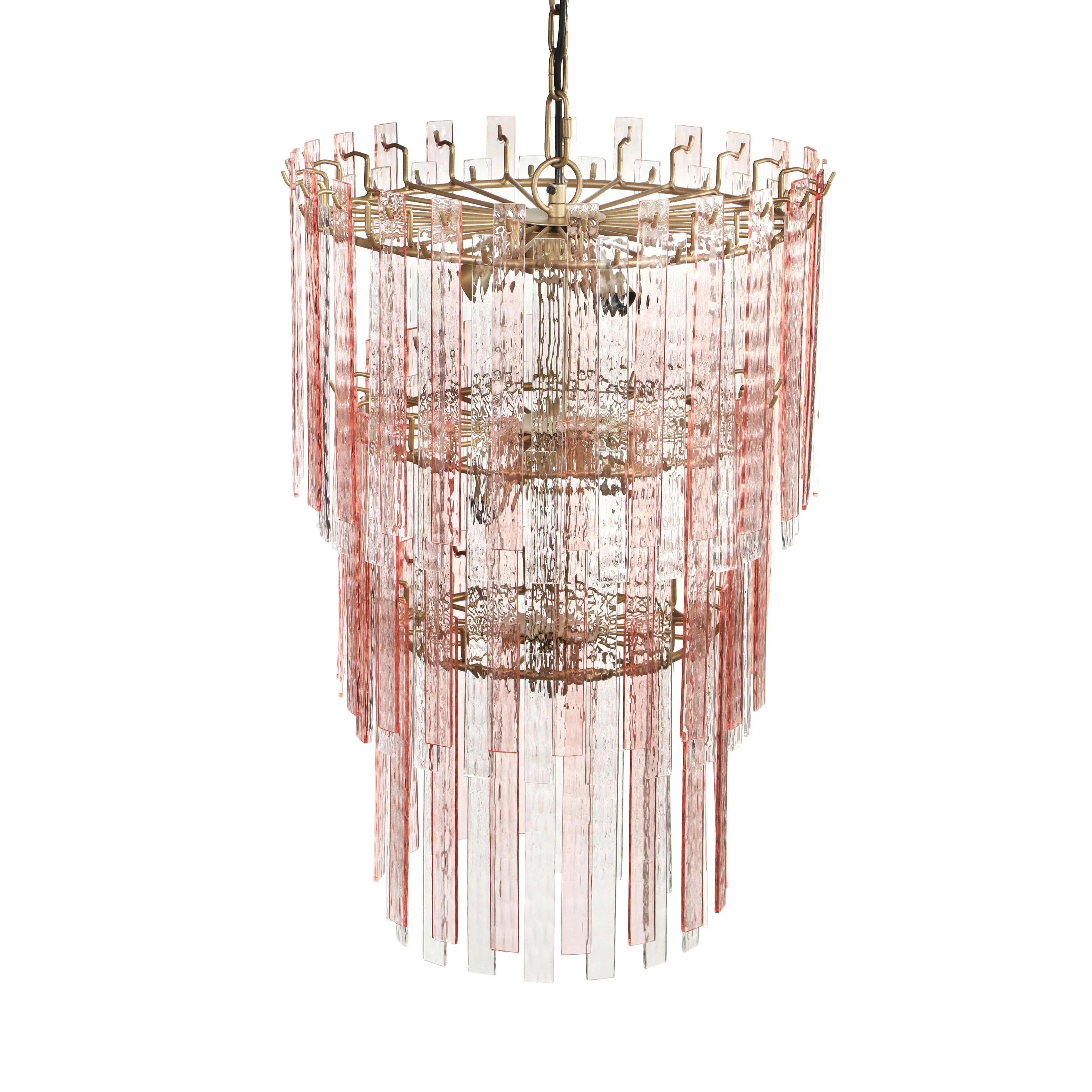 Hampshire Pink Acrylic 3-Tier Chandelier - Image 4